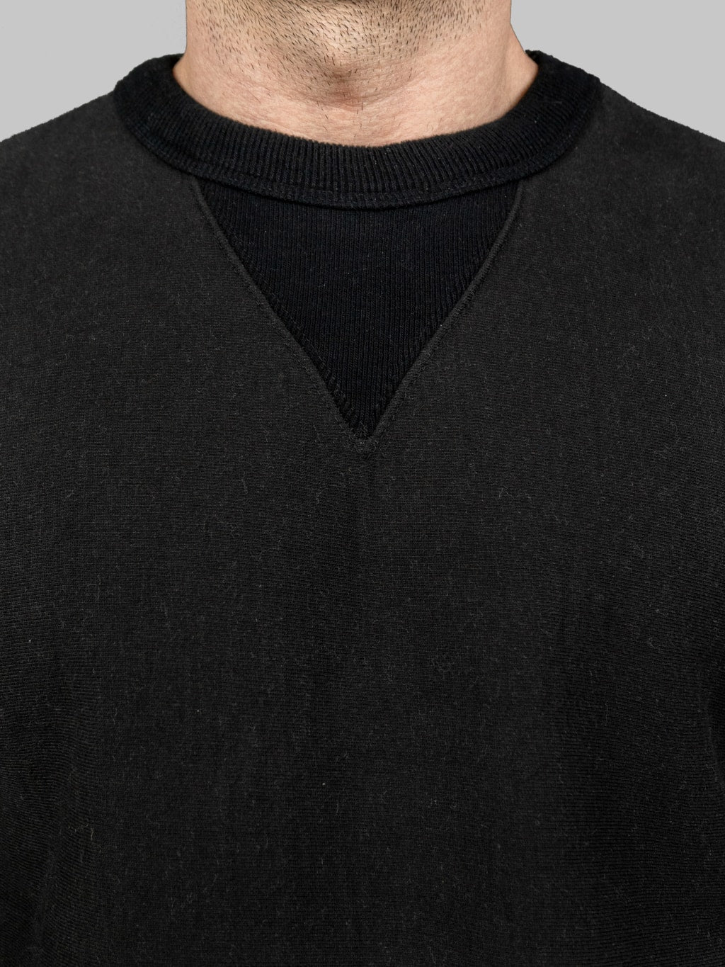 UES Puca Purcara Loopwheeled Sweatshirt Black chest closeup