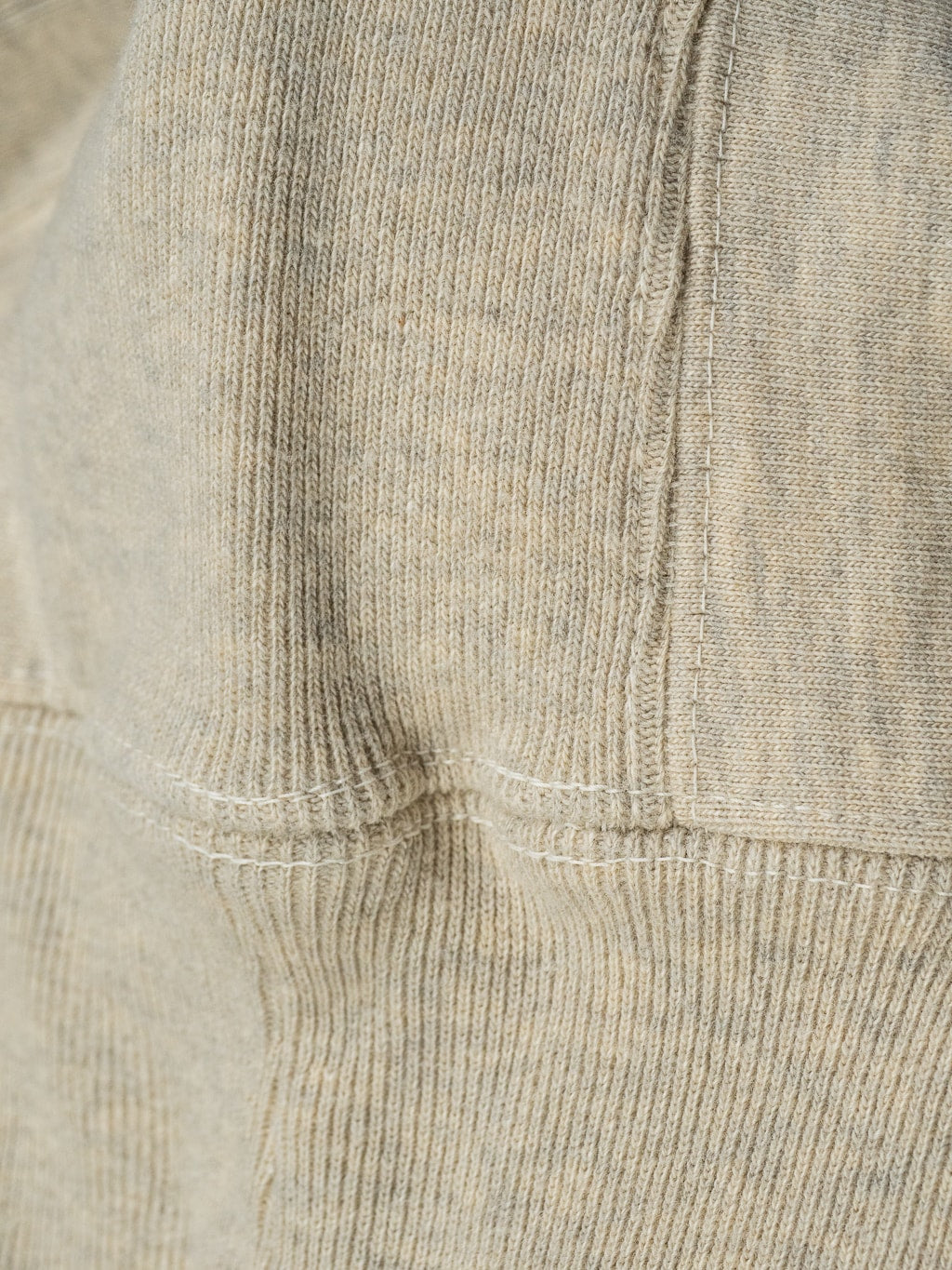 UES Puca Purcara Loopwheeled Sweatshirt oatmeal heavywight fabric closeup