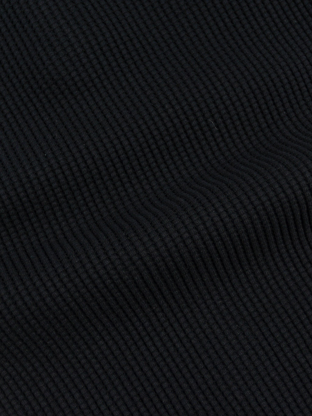 UES Thermal Big Waffle Henley TShirt Black cotton fabric knit