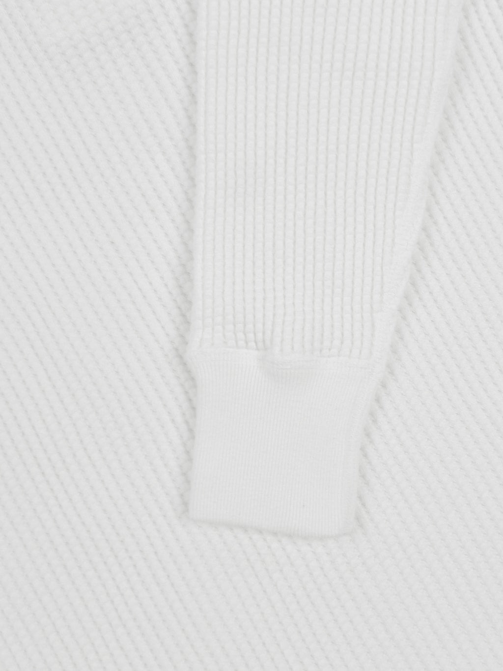 UES Thermal Big Waffle Henley TShirt Off White  ribbed cuff