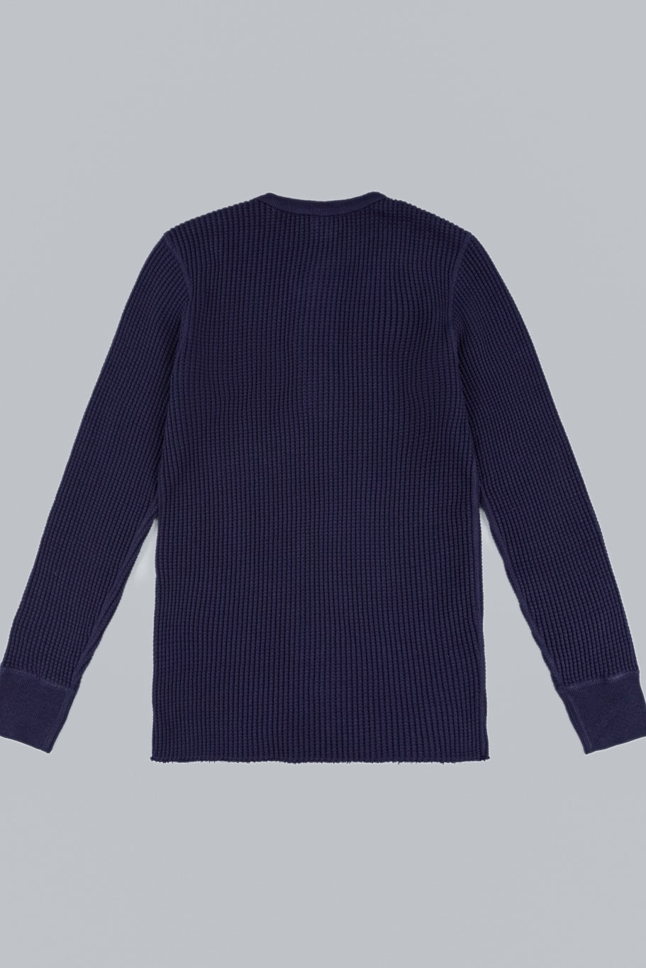  UES Thermal Waffle Long Sleeve Henley Navy back