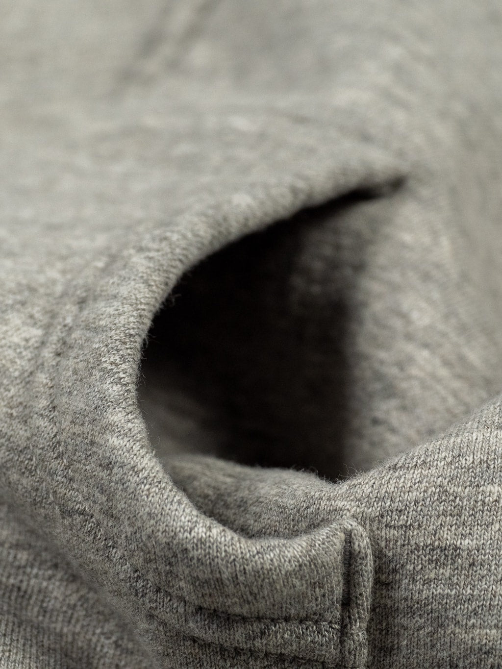 UES hoodie Zip Parka grey pocket closeup