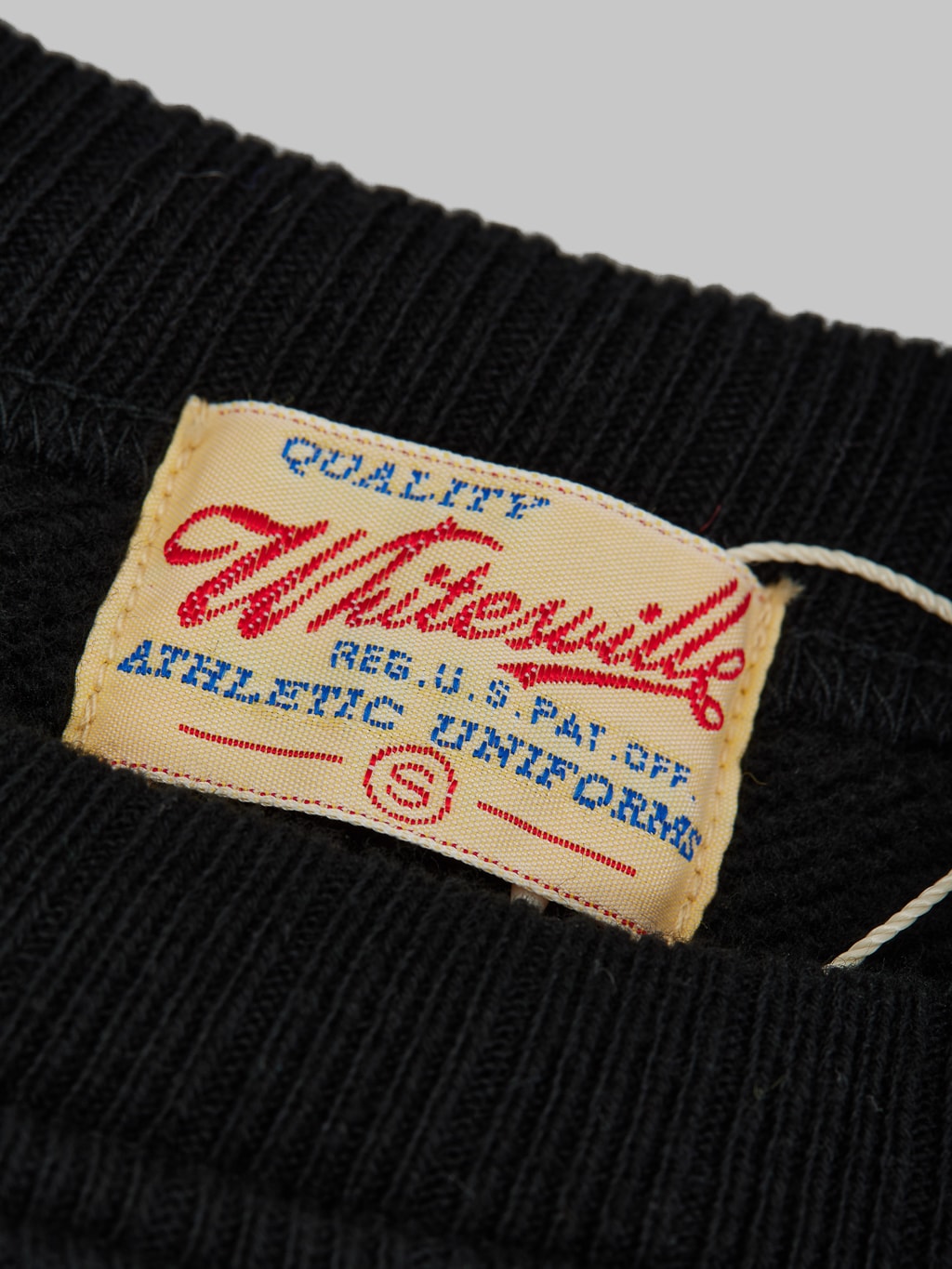Whitesville cotton Loopwheel Sweatshirt Black interior label
