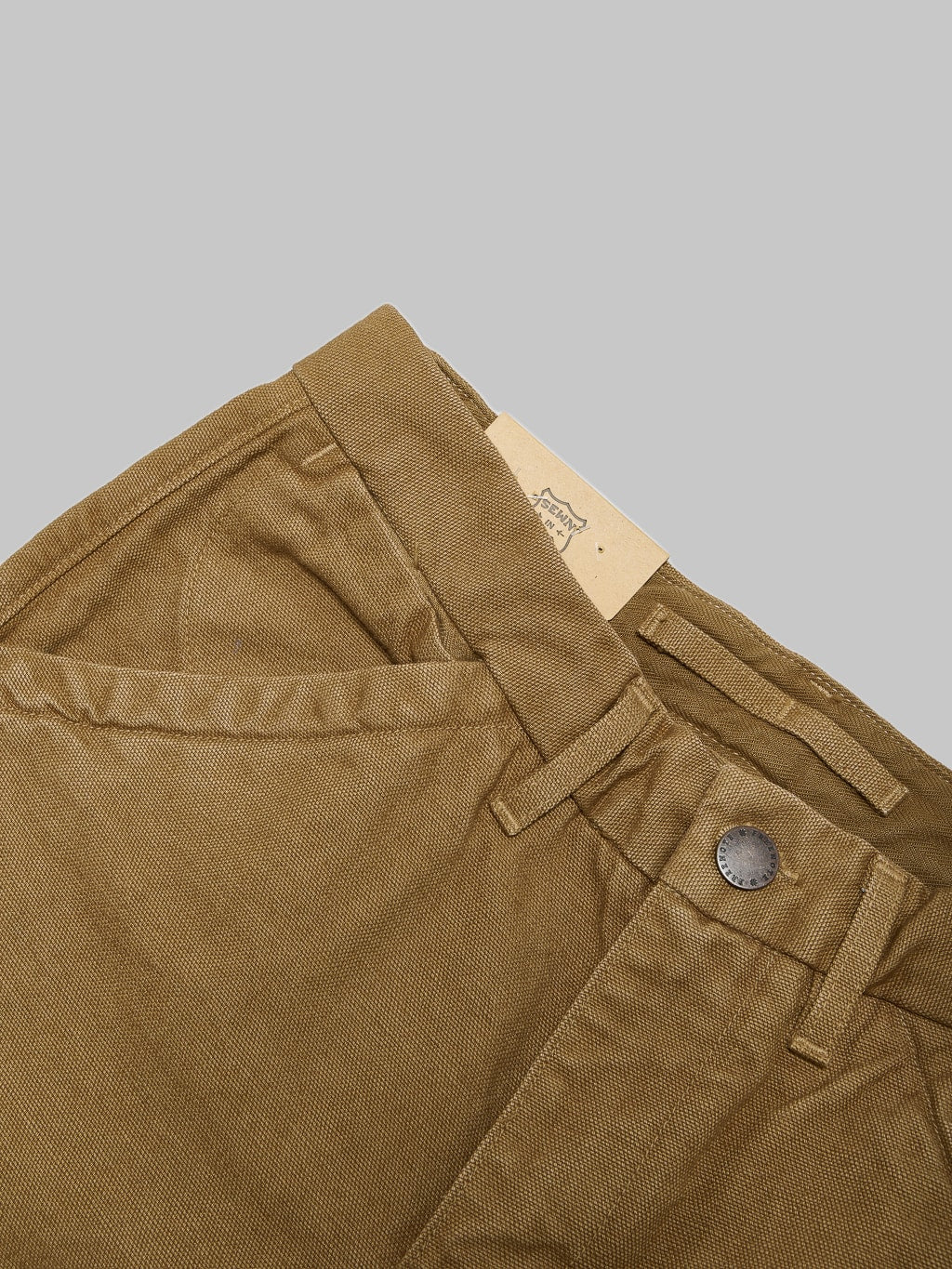 freenote cloth workers chino slim fit slub tan front pocket