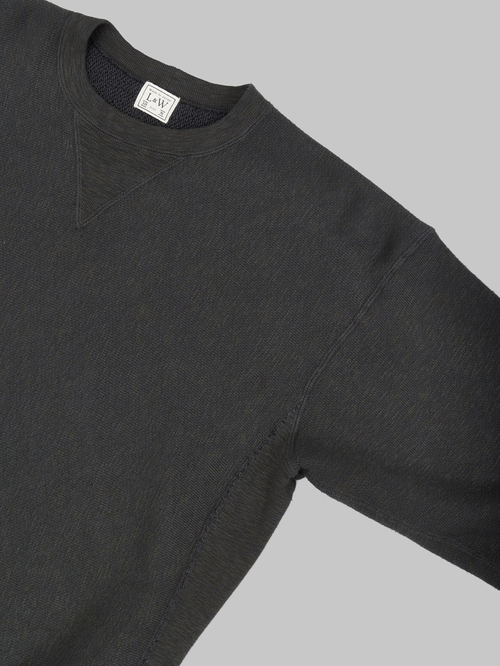 loop and weft big loopback fleece side panel sweatshirt black cotton fabric