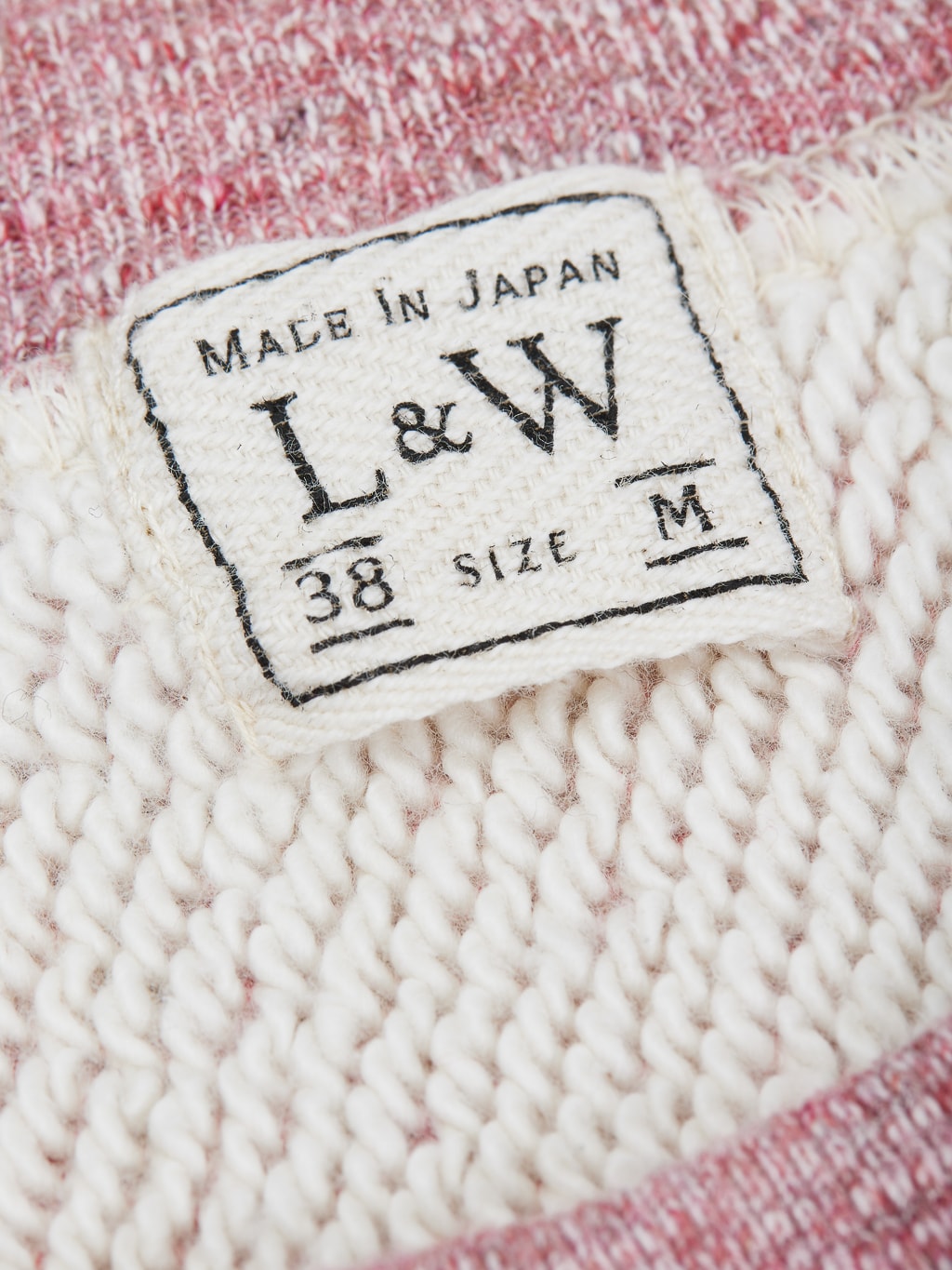 loop and weft big loopback fleece side panel sweatshirt cherry size tag