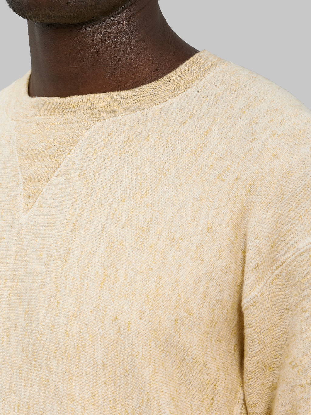 loop and weft big loopback fleece side panel sweatshirt mustard details