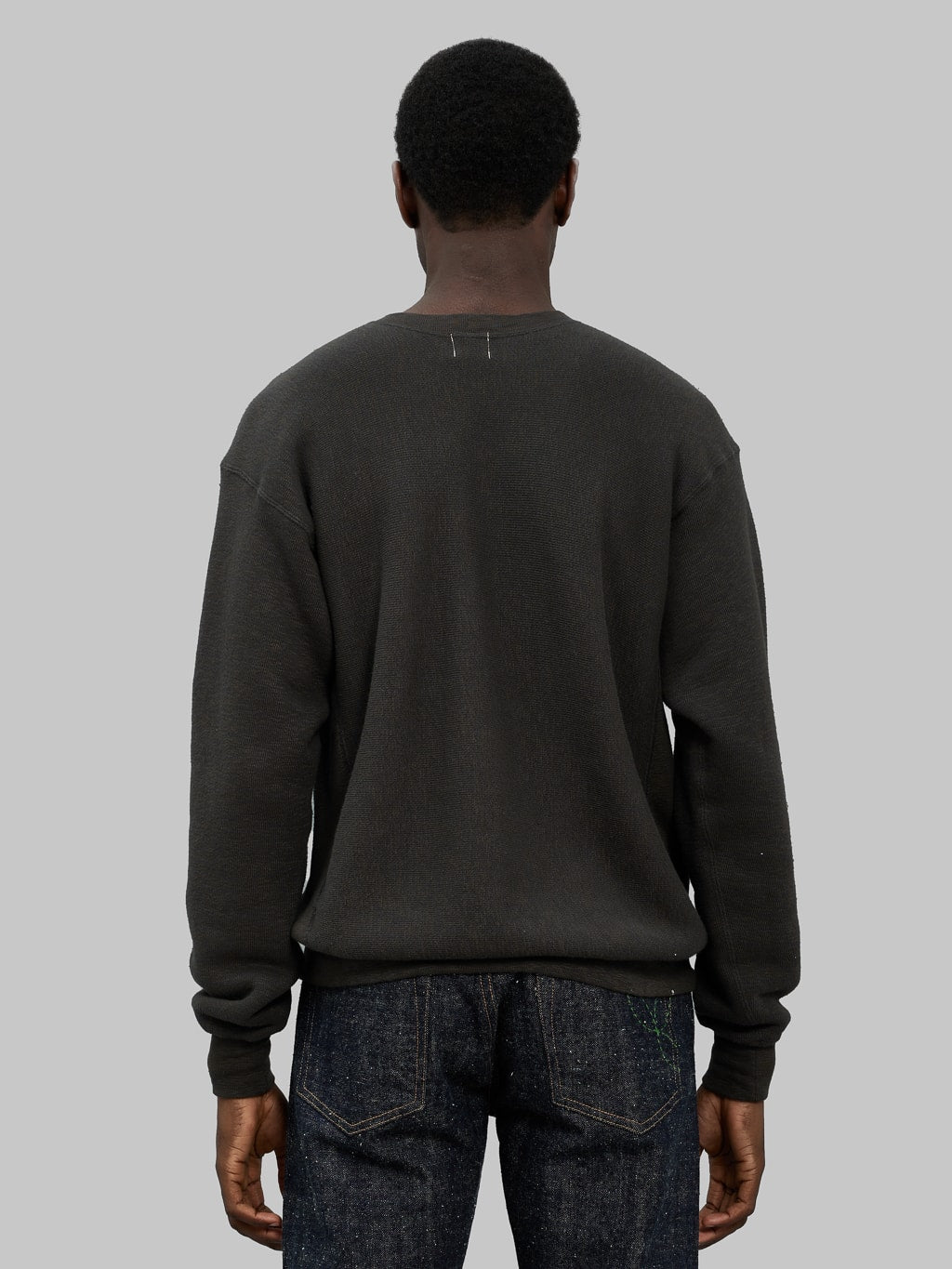 loop and weft big loopback fleece side panel sweatshirt black back fit