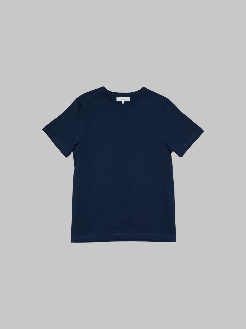merz b schwanen 215 loopwheeled Tshirt classic fit blue organic cotton