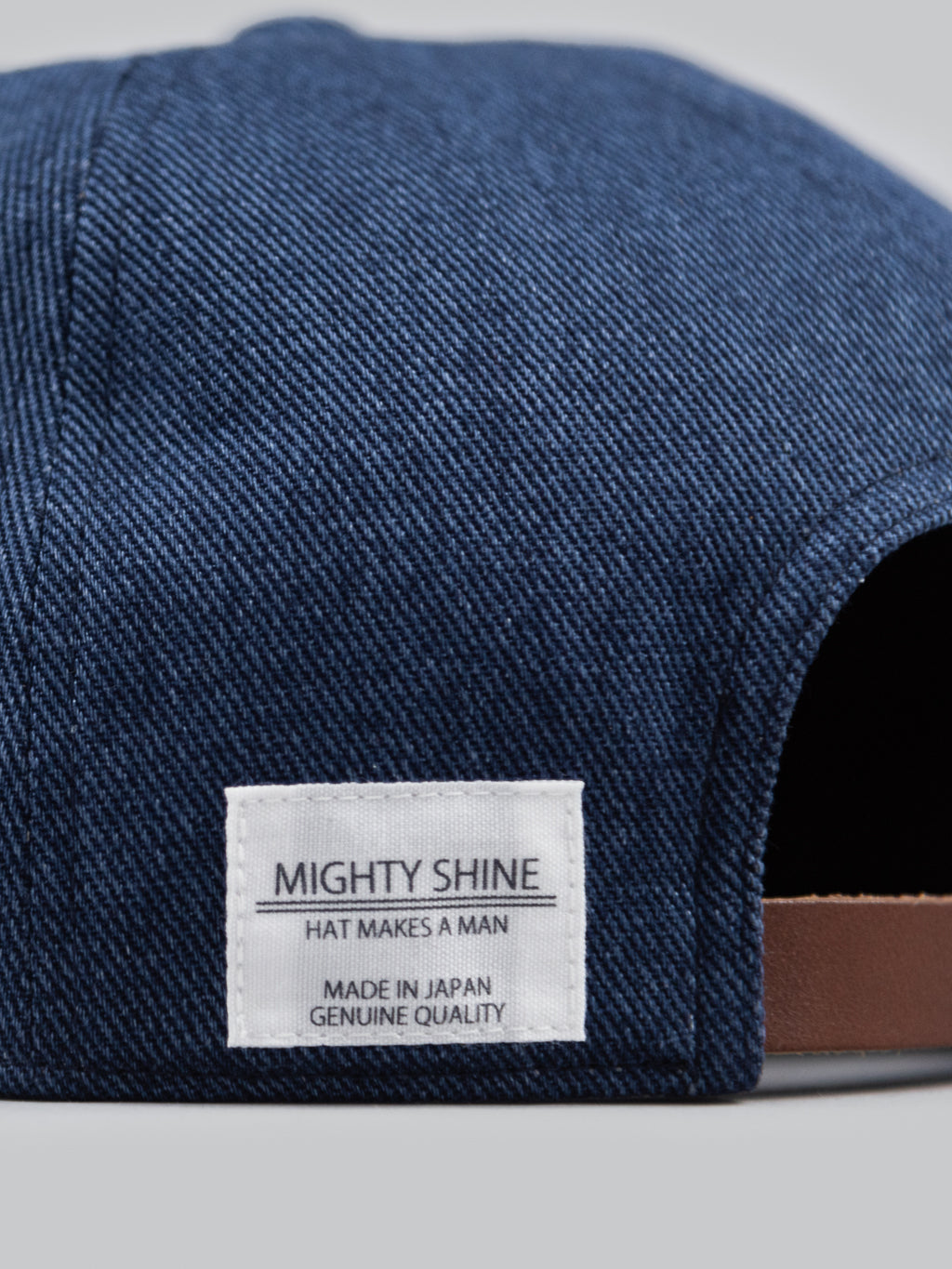 mighty shine flip cap c twill navy brand label