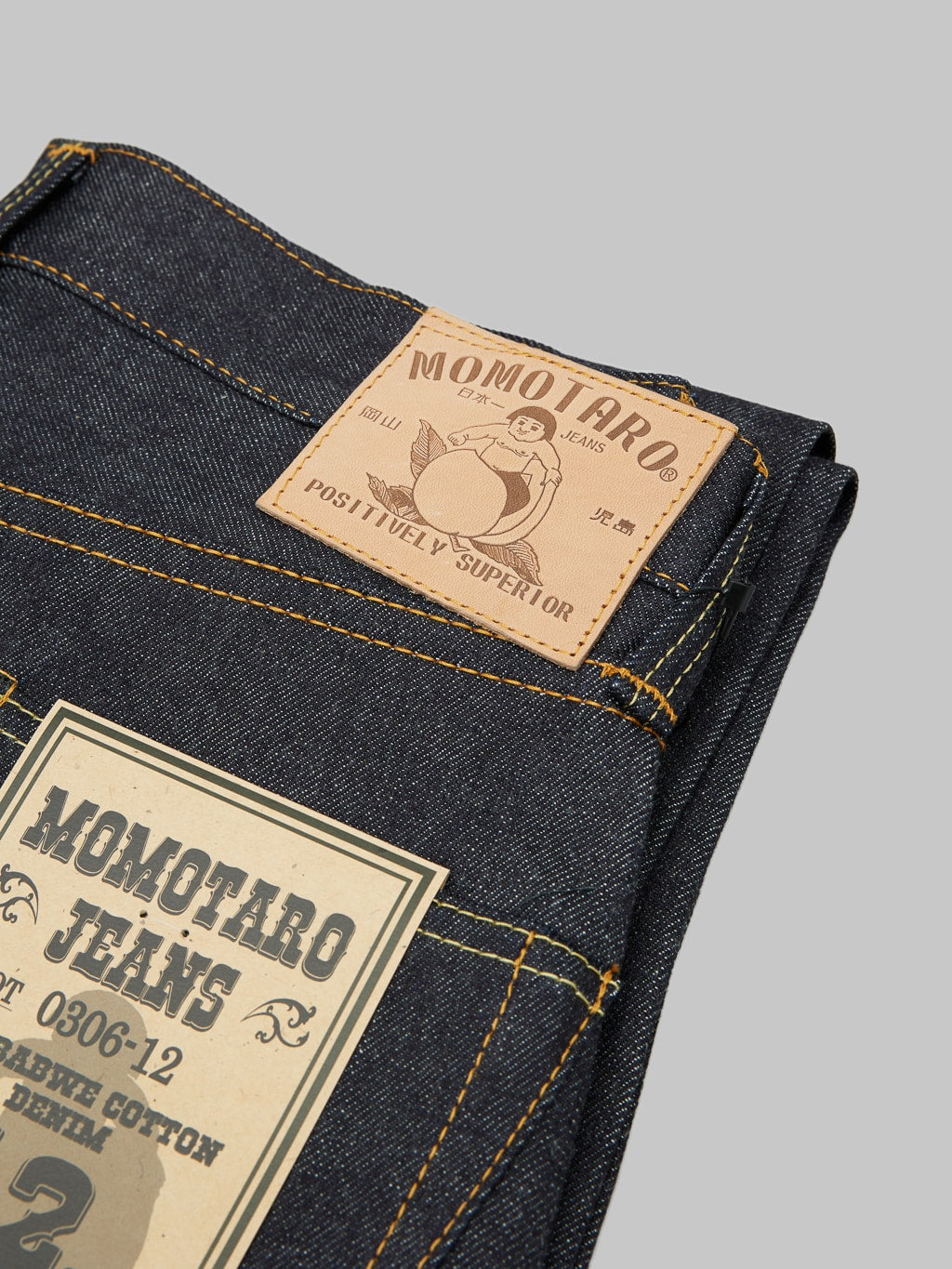 momotaro jeans 0306 12 12oz selvedge denim tight tapered leather patch