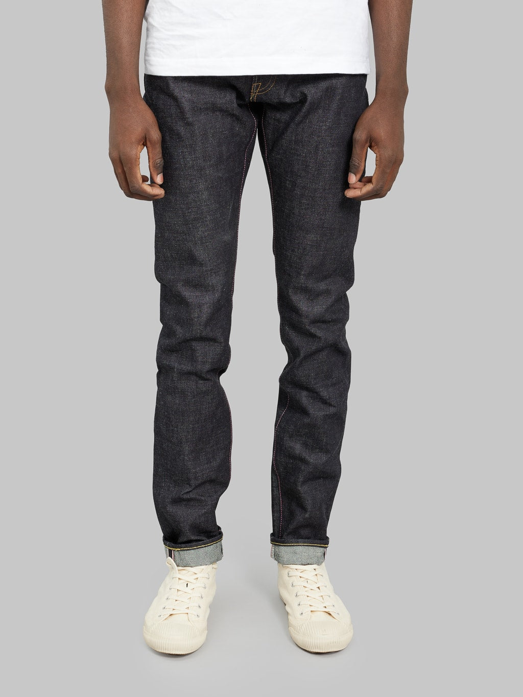 momotaro jeans 0405 v selvedge denim high tapered front fit