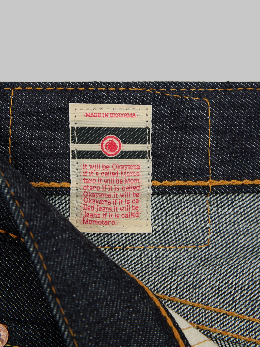 momotaro jeans 0405 v selvedge denim high tapered interior tag