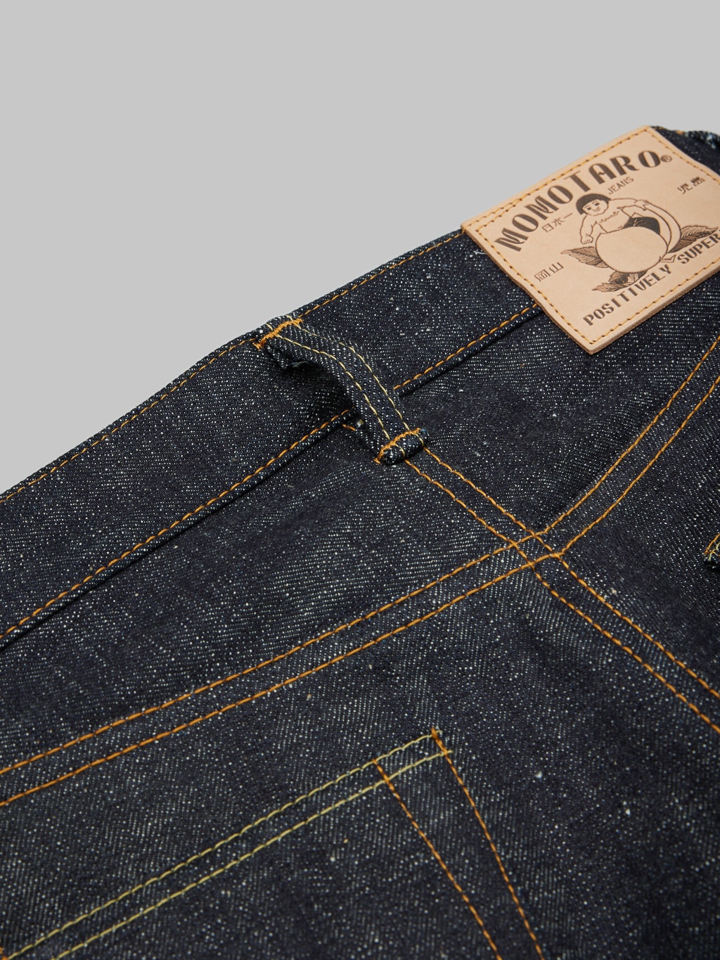 momotaro jeans 0605 82 16oz texture denim natural tapered belt loop