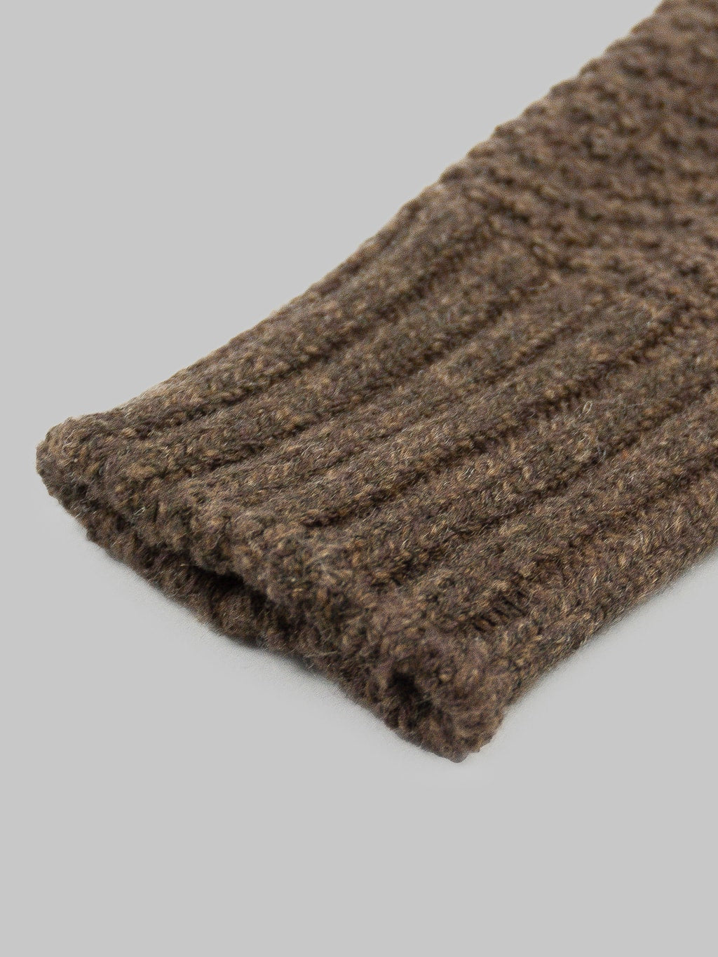 nishiguchi kutsushita boston wool cotton boot socks brown elastic band