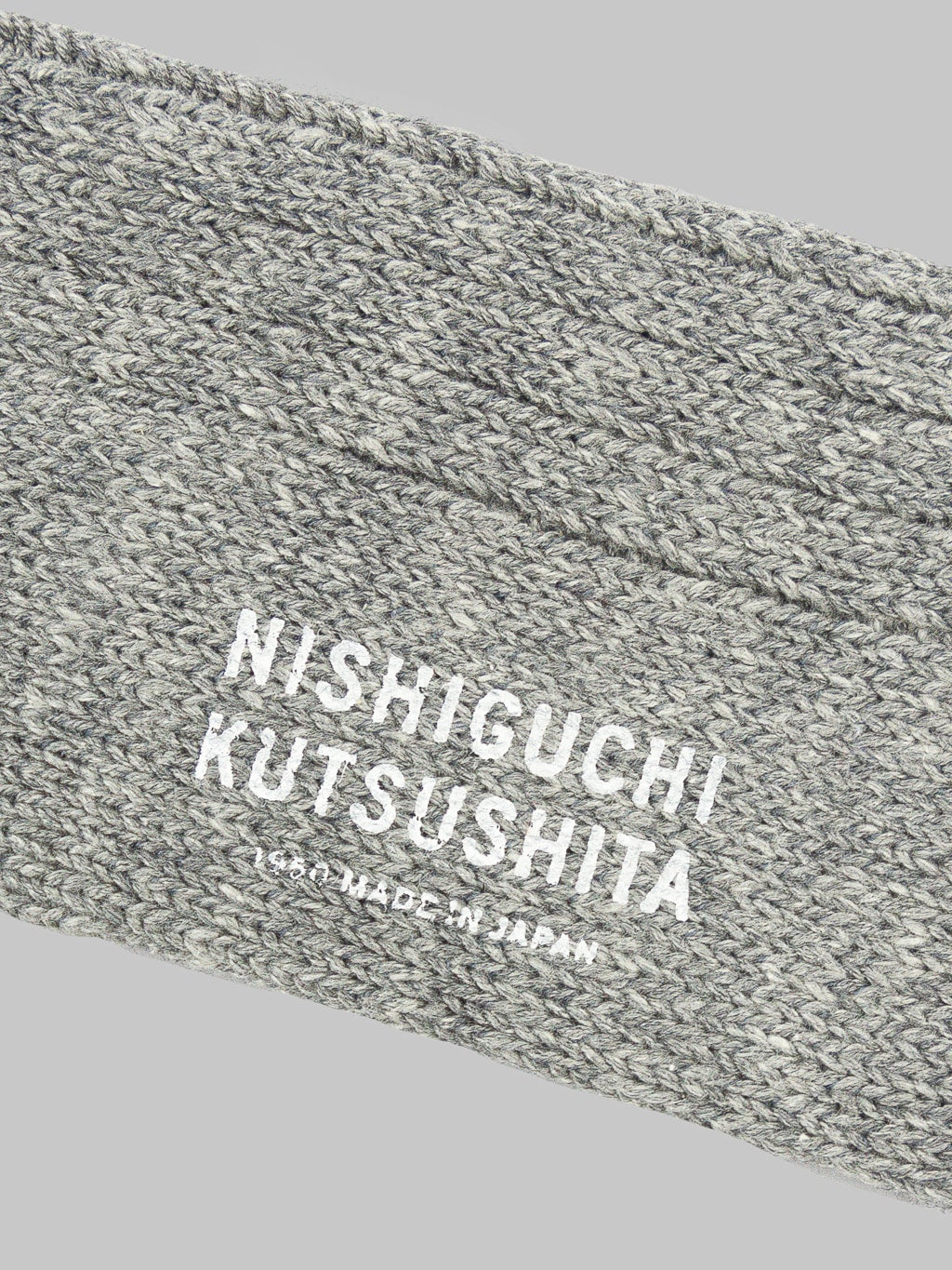 nishiguchi kutsushita boston wool cotton slab socks starry sky brand printed logo