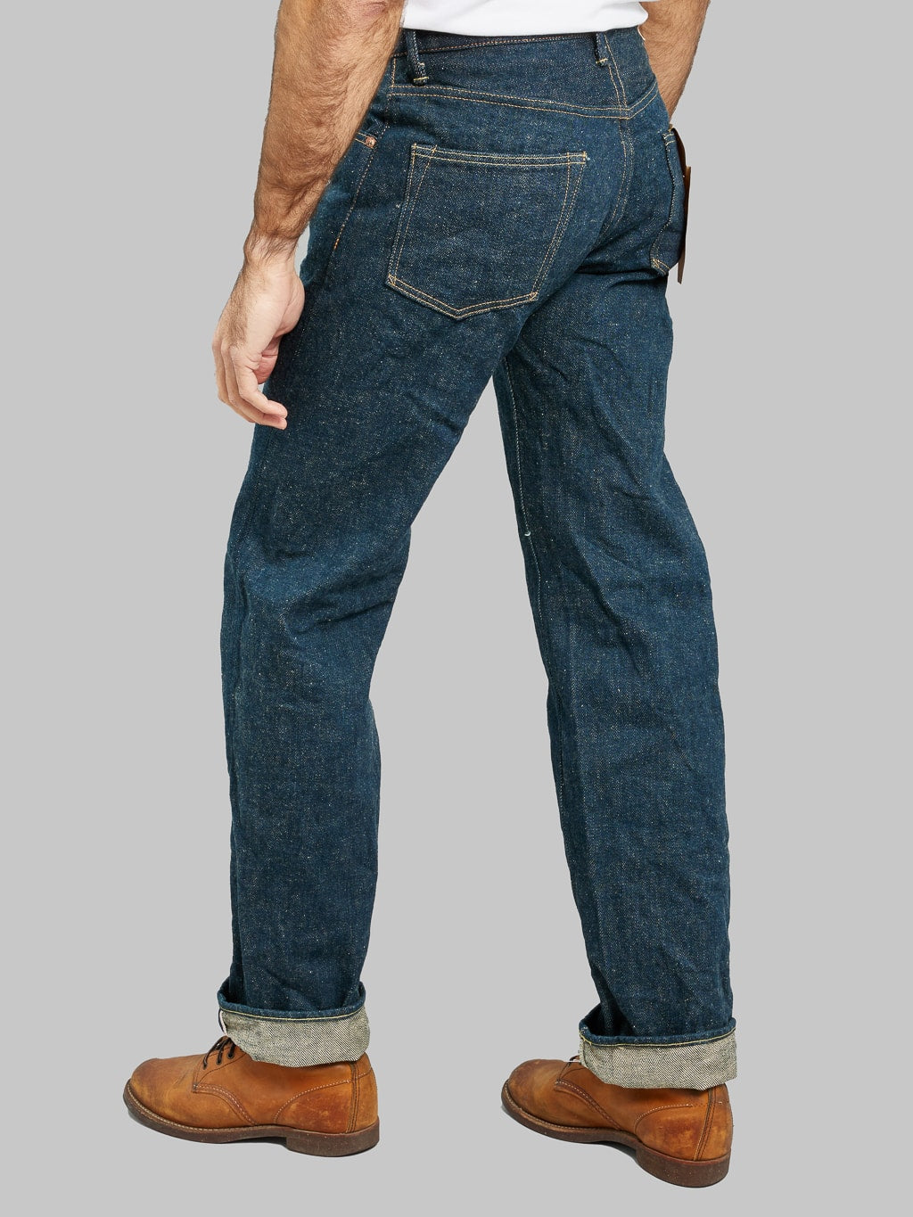 oni denim 200zr secret denim 20oz wide straight jeans back look
