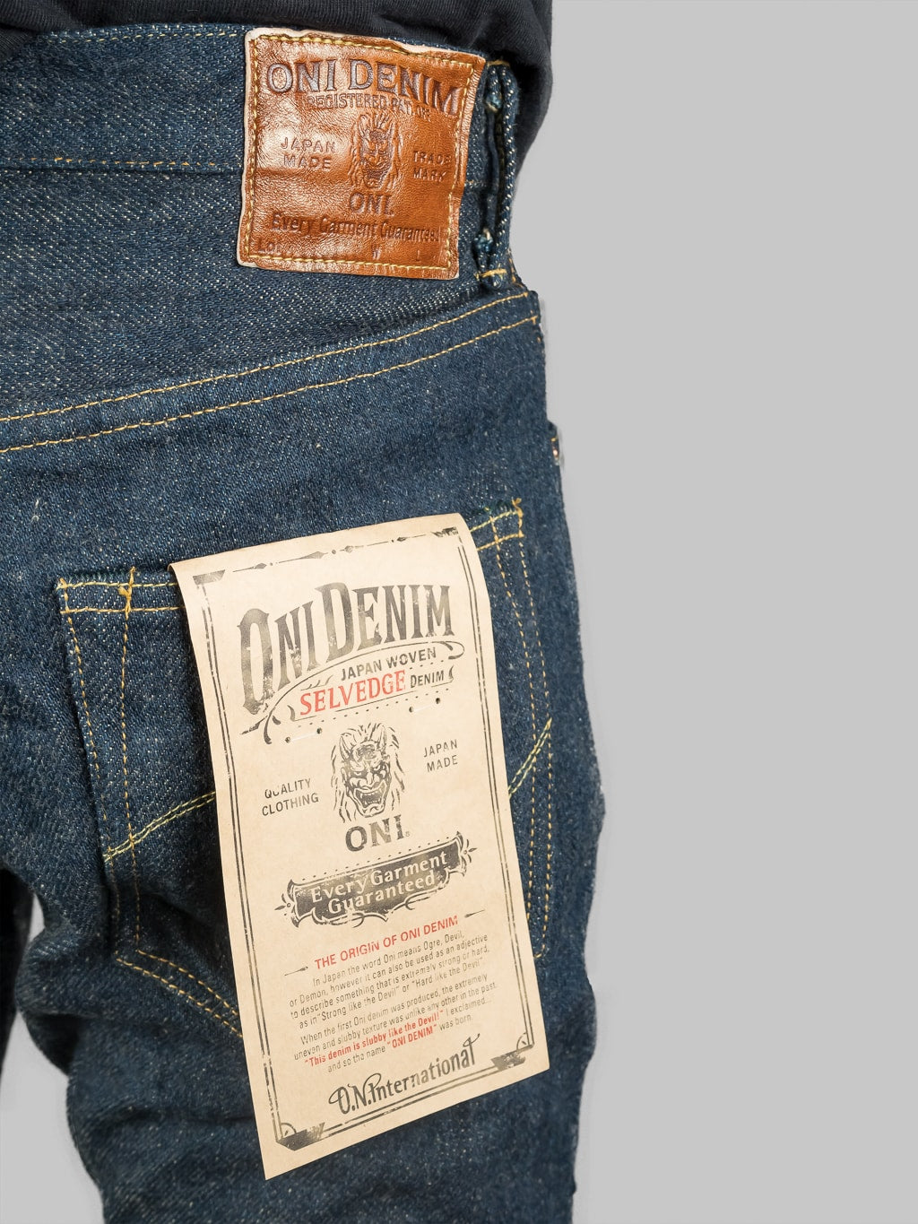 oni denim 902zr secret denim 20oz jeans back details