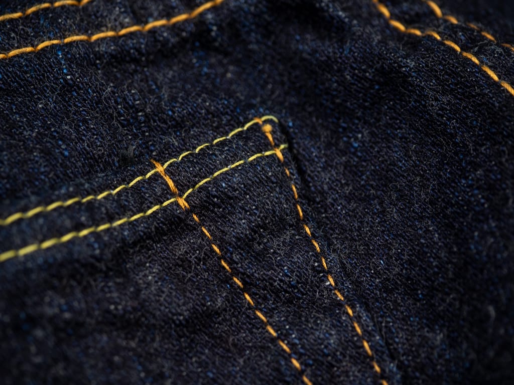 Pure Blue Japan Broken Twill Slim Tapered Jeans Detail