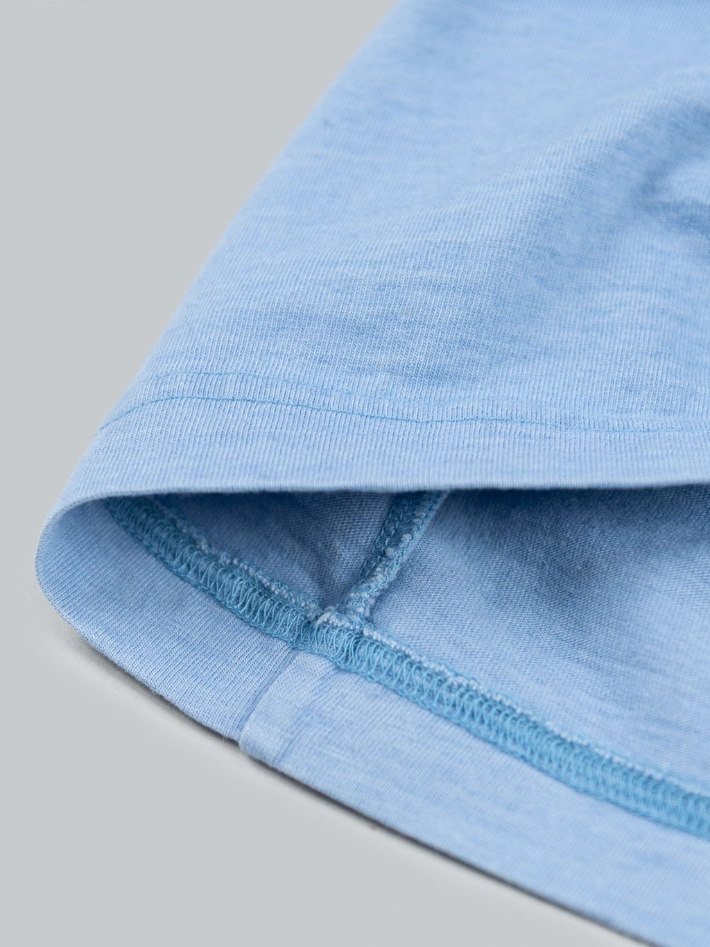 pure blue japan Indigo Jersey Crew Neck Tshirt Pale Indigo fabric interior