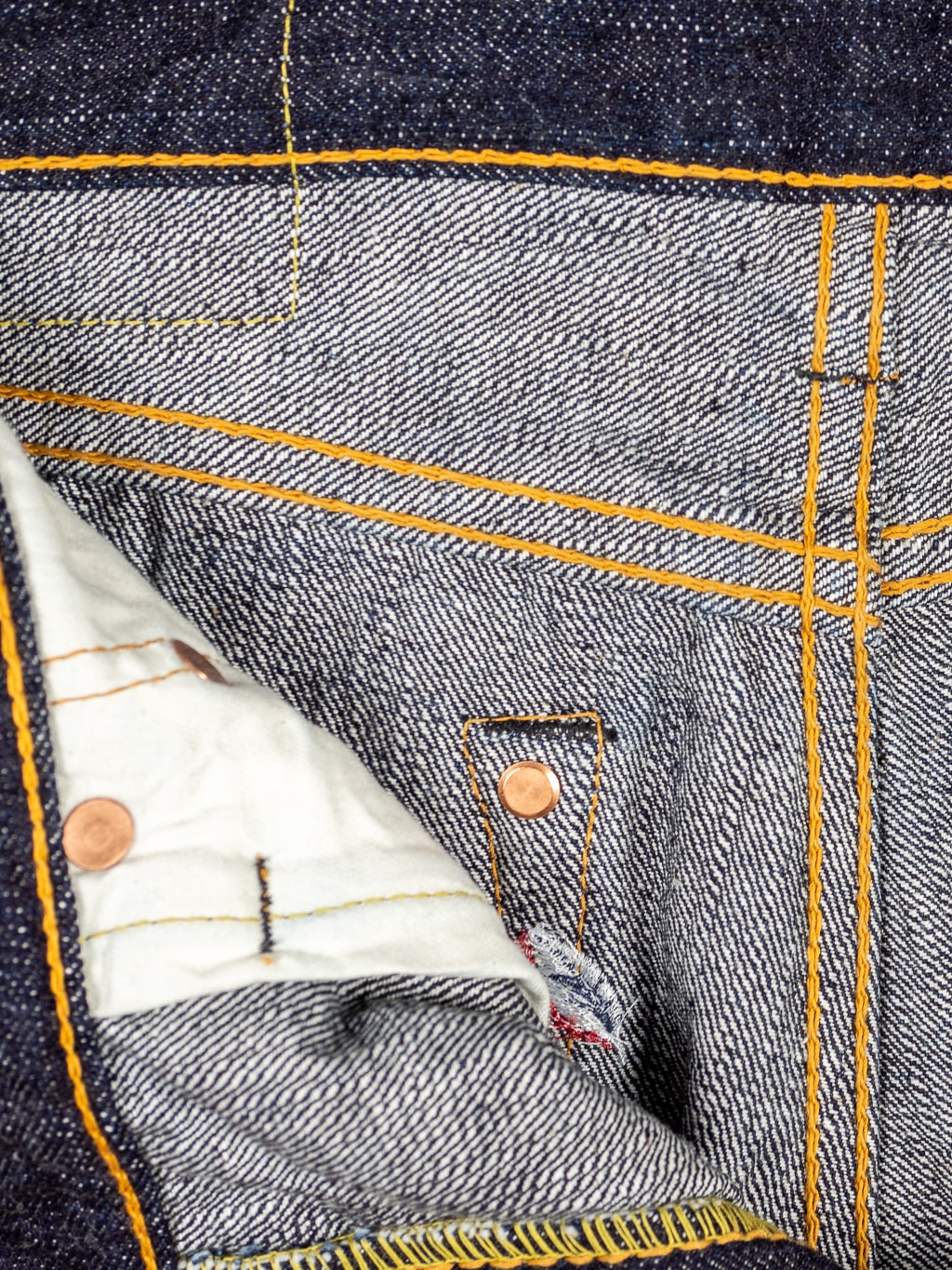 pure blue japan xx 013 slim tapered indigo jeans  lining pocket bag