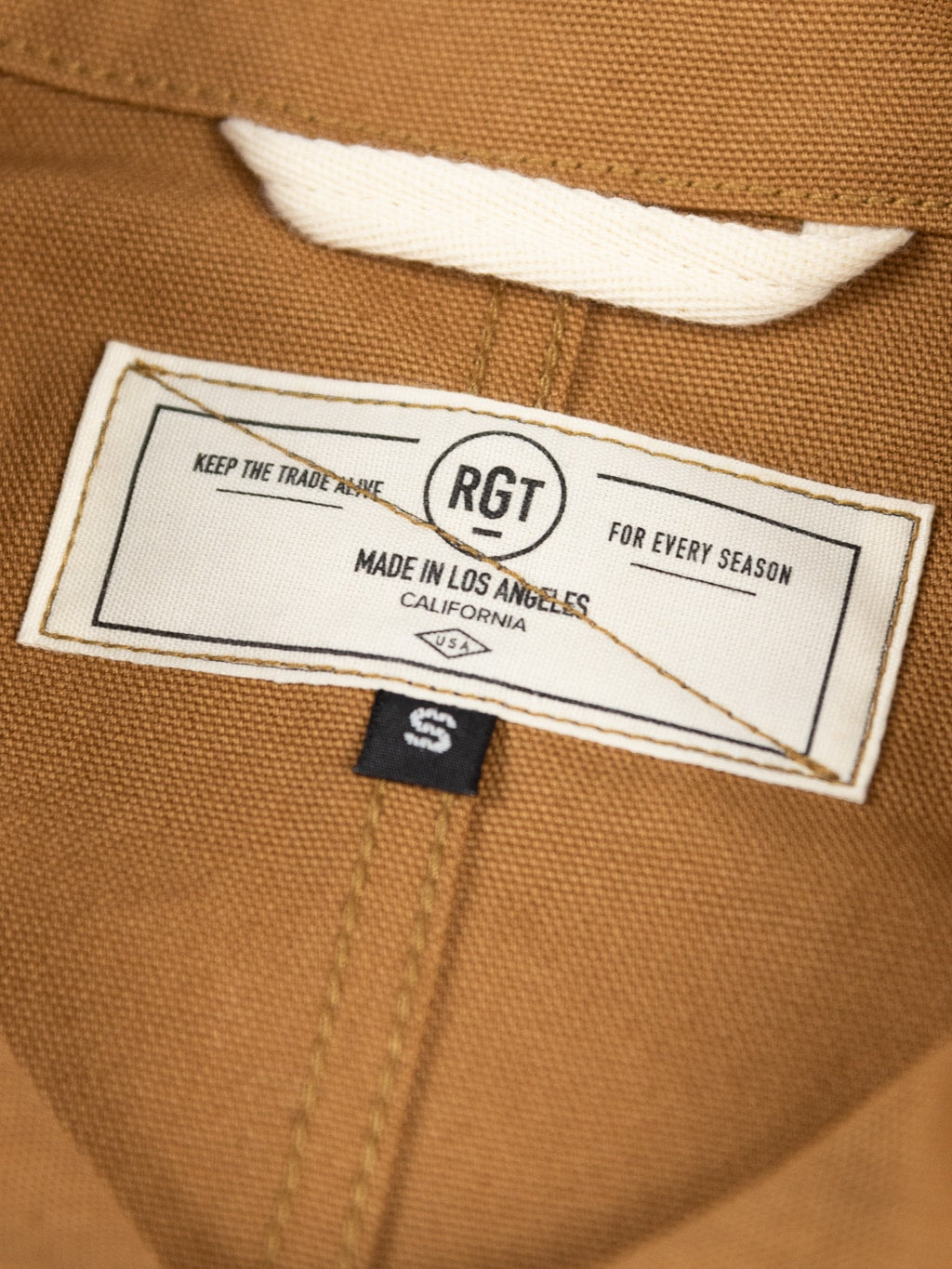 rogue territory Tanker Jacket Camel Canvas brand label