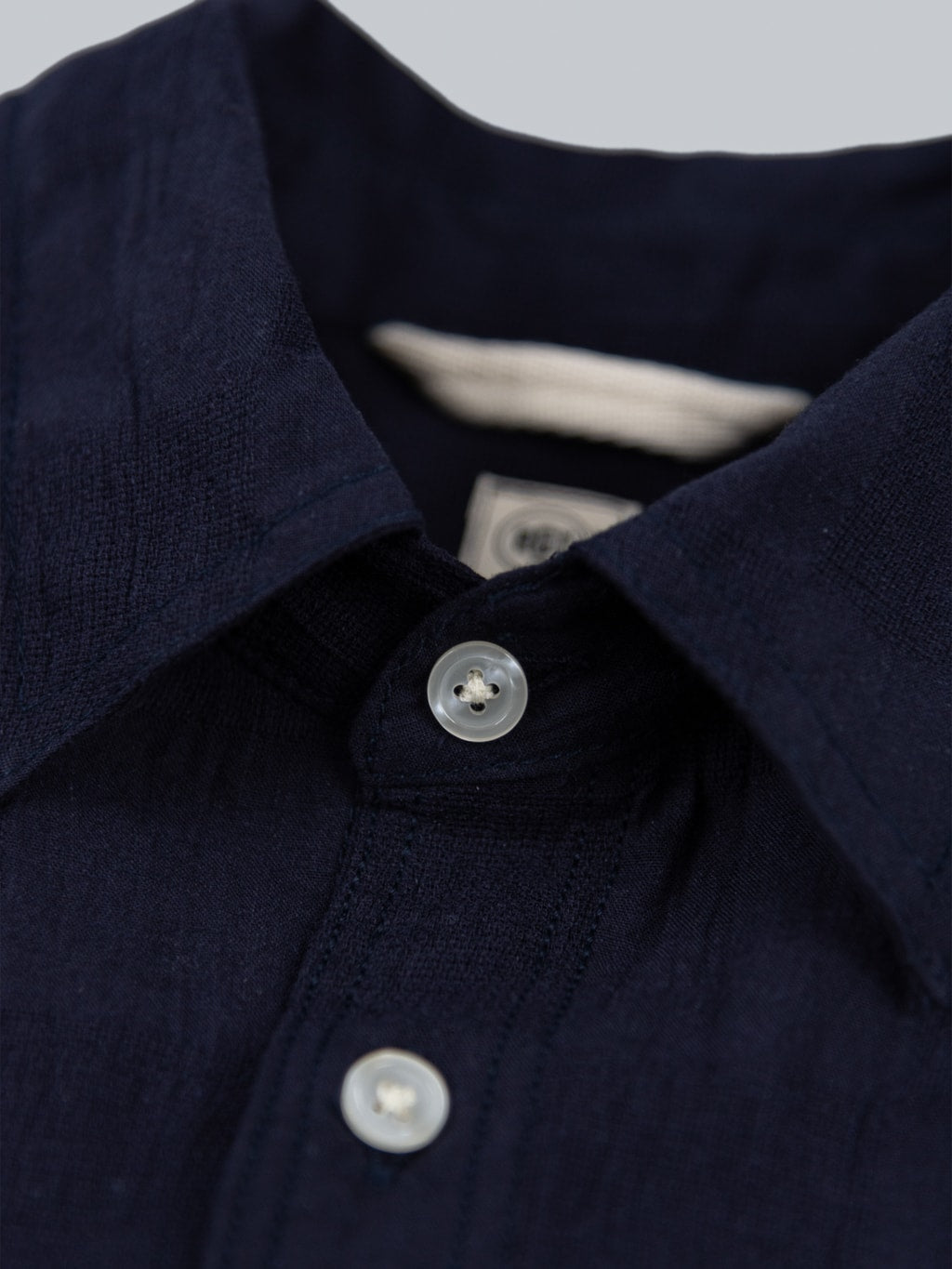 rogue territory jumper shirt navy checkered  buttons closeup