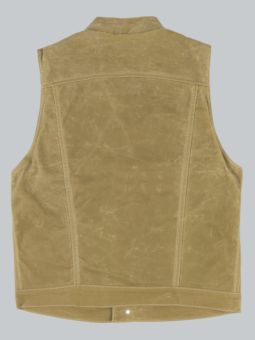 rogue territory lined waxed canvas supply vest 10oz tan back