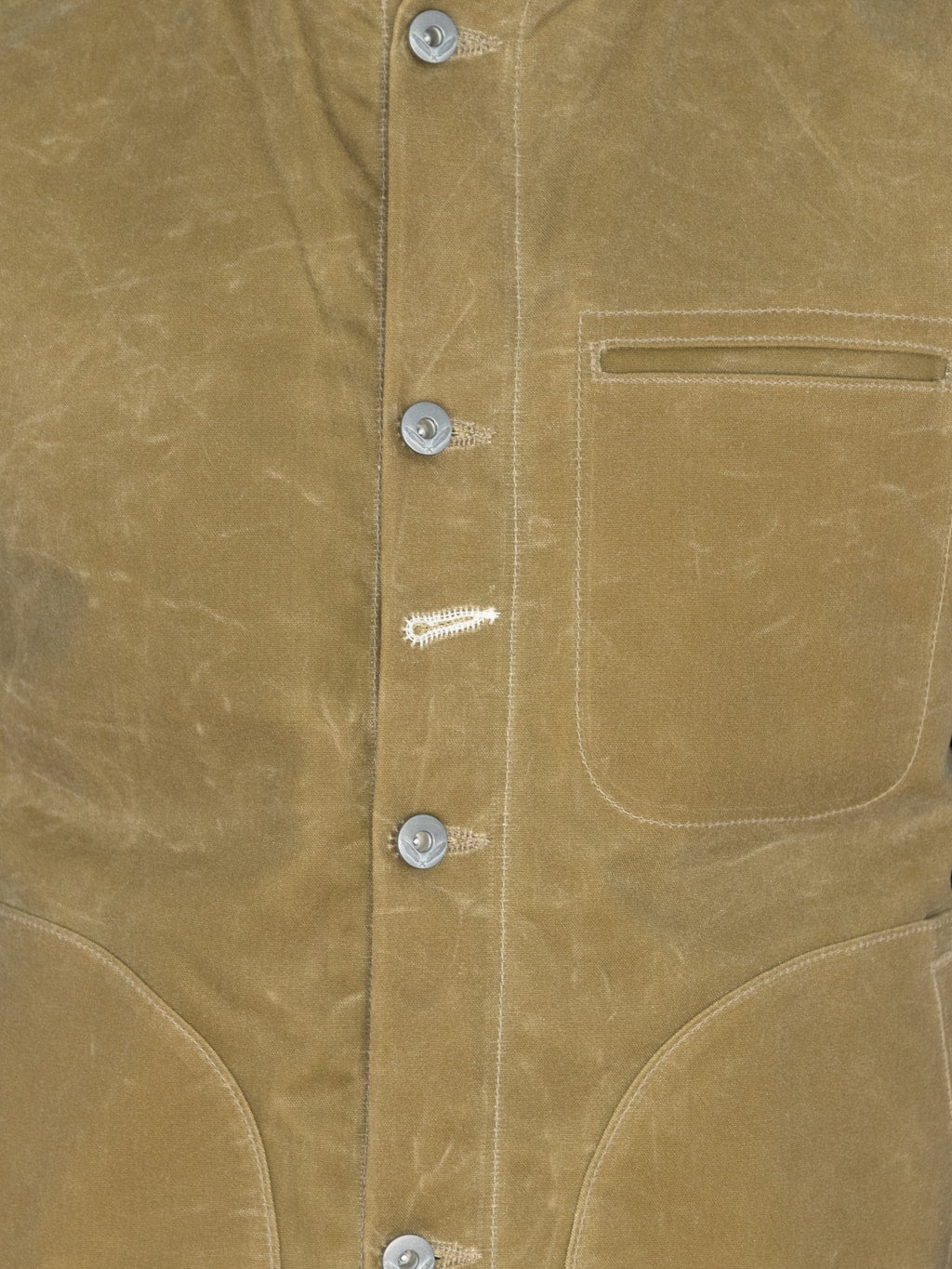 rogue territory lined waxed canvas supply vest 10oz tan chest details