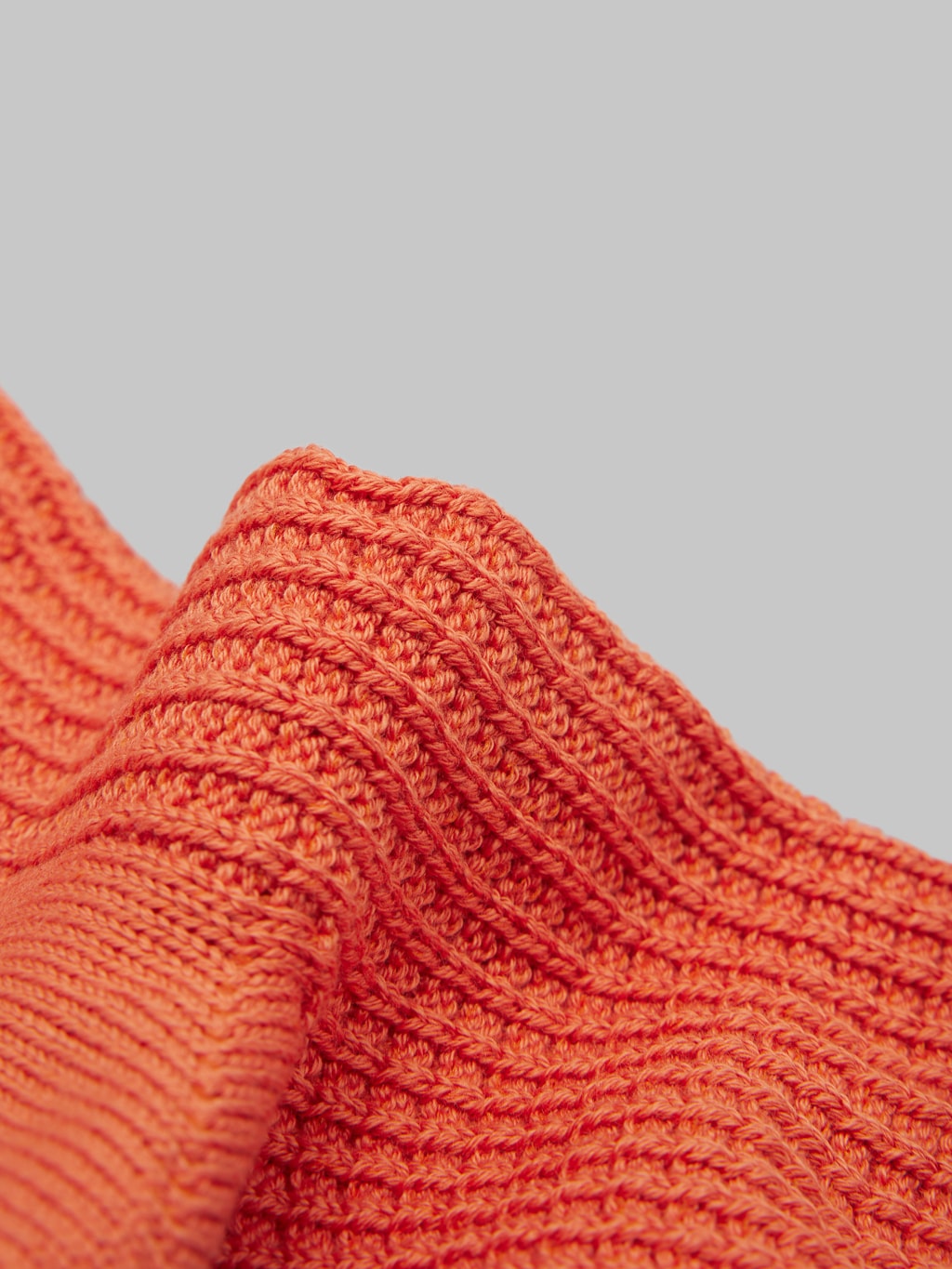 rototo cotton waffle crew socks orange texture closeup
