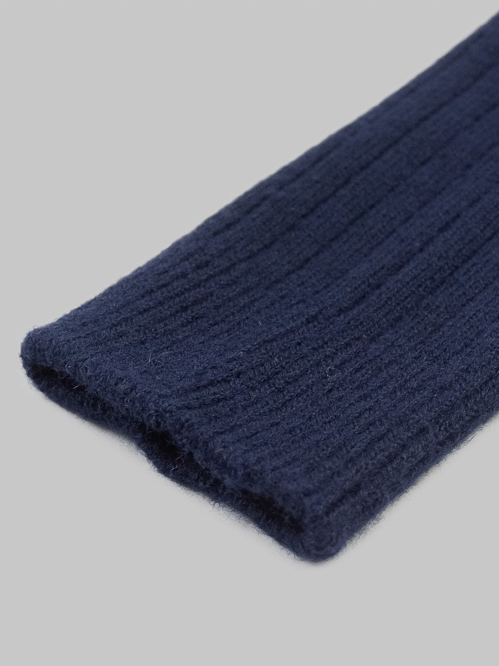 rototo cotton wool ribbed crew socks navy elastic band