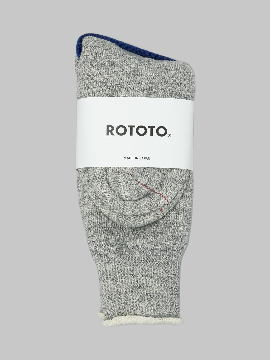 rototo double face crew socks cotton wool gray