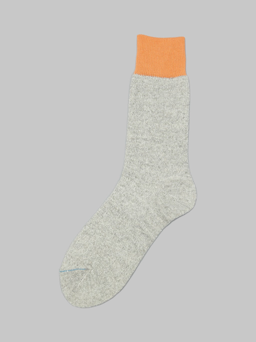 rototo double face crew socks silk cotton orange gray ultra soft