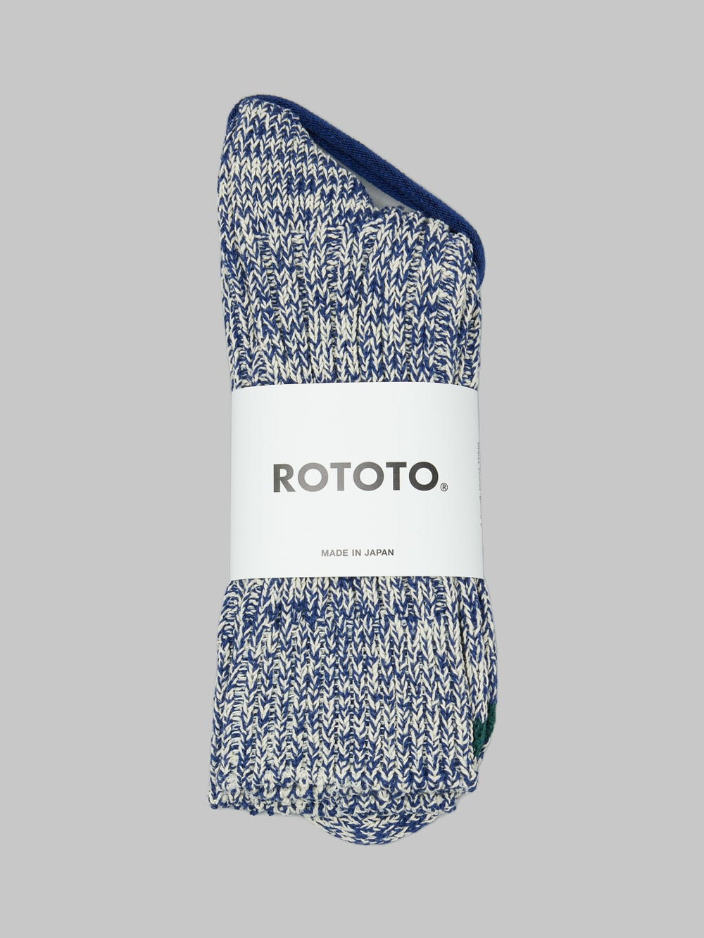 ROTOTO 1634 Organic Cotton Slub Crew Socks in Light Blue main image 0