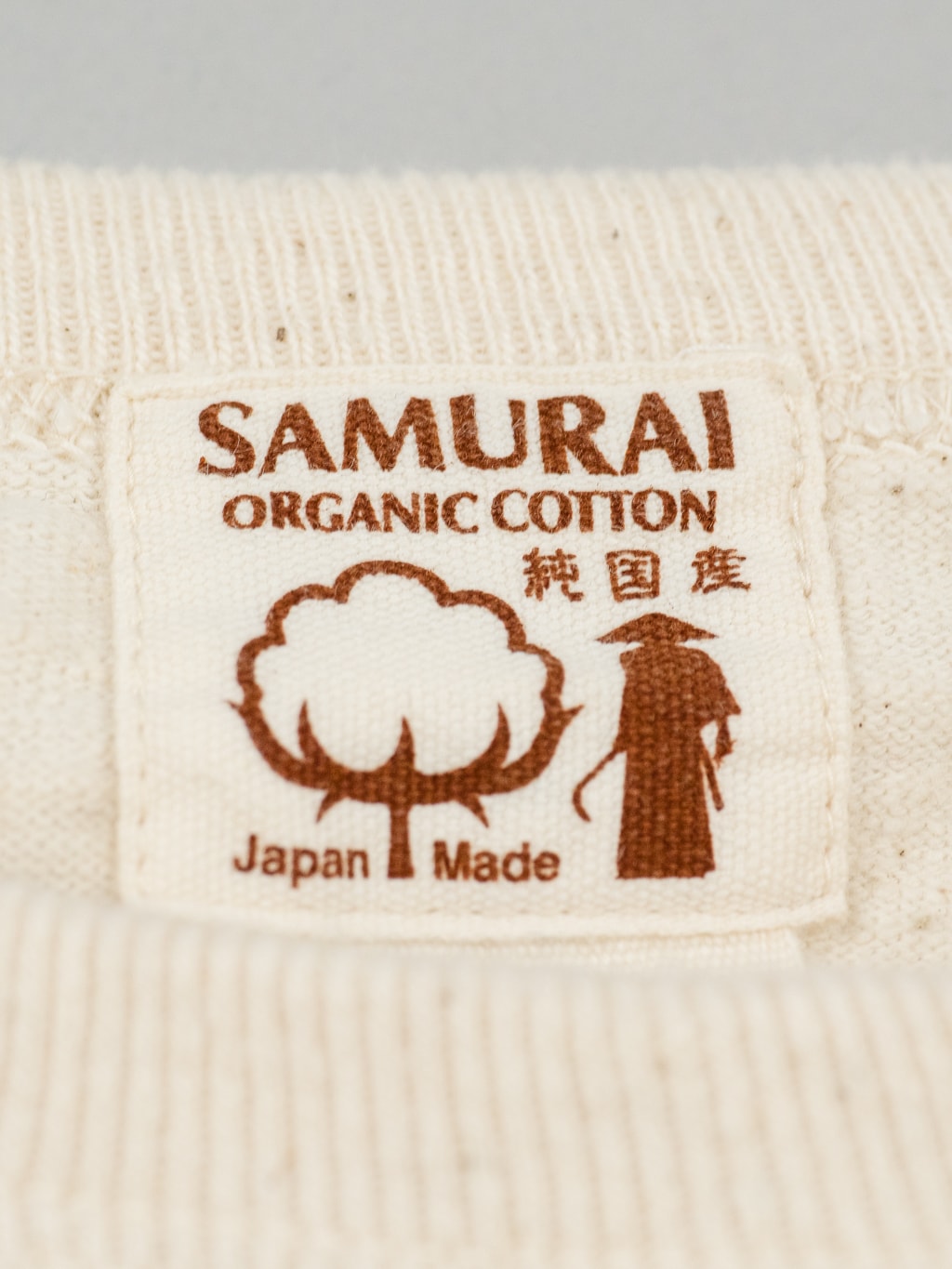 samurai jeans japanese cotton slub tshirt henley natural tag