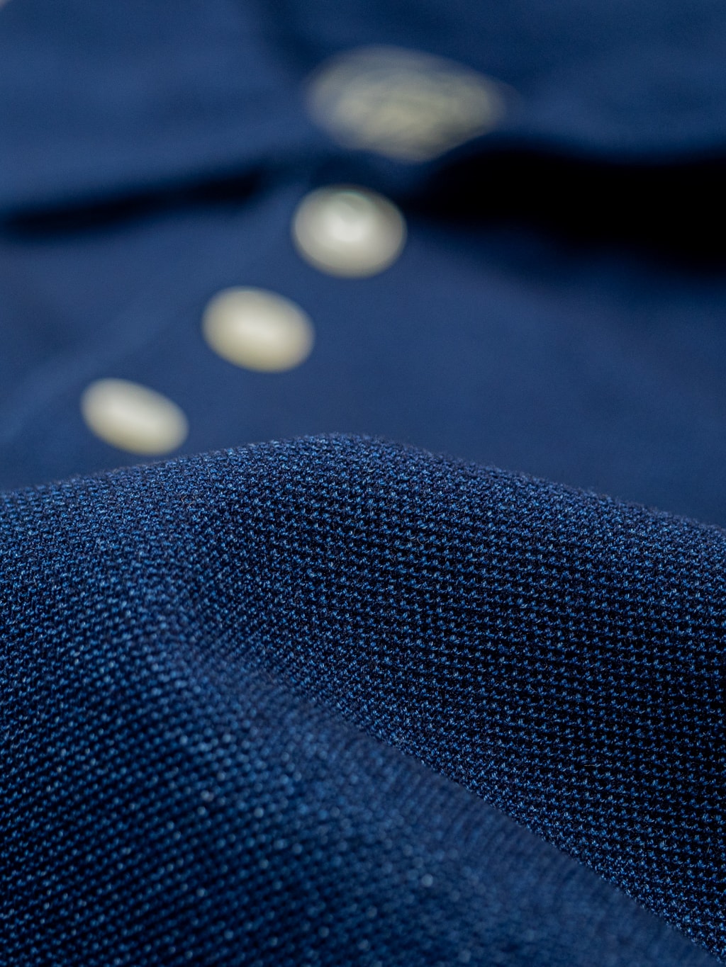 studio dartisan indigo dyed pique polo shirt  soft texture