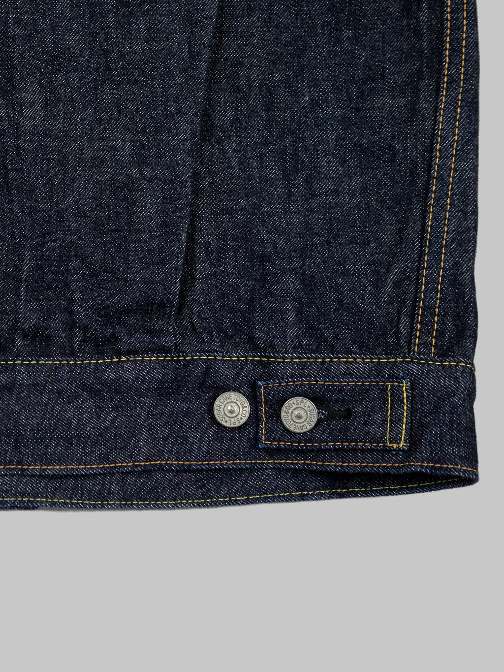 sugar cane 1953 type II denim jacket adjustable waist buttons