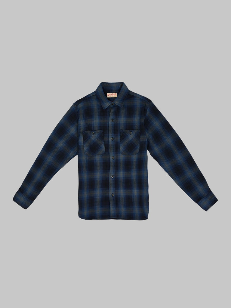 Sugar Cane Twill Check Flannel Shirt Black – Redcast Heritage Co.