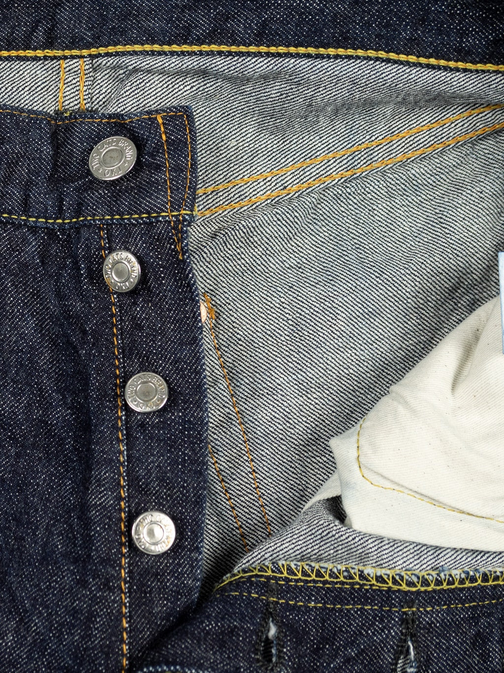 tcb 50s regular straight indigo selvedge japanese jeans  interior fabric
