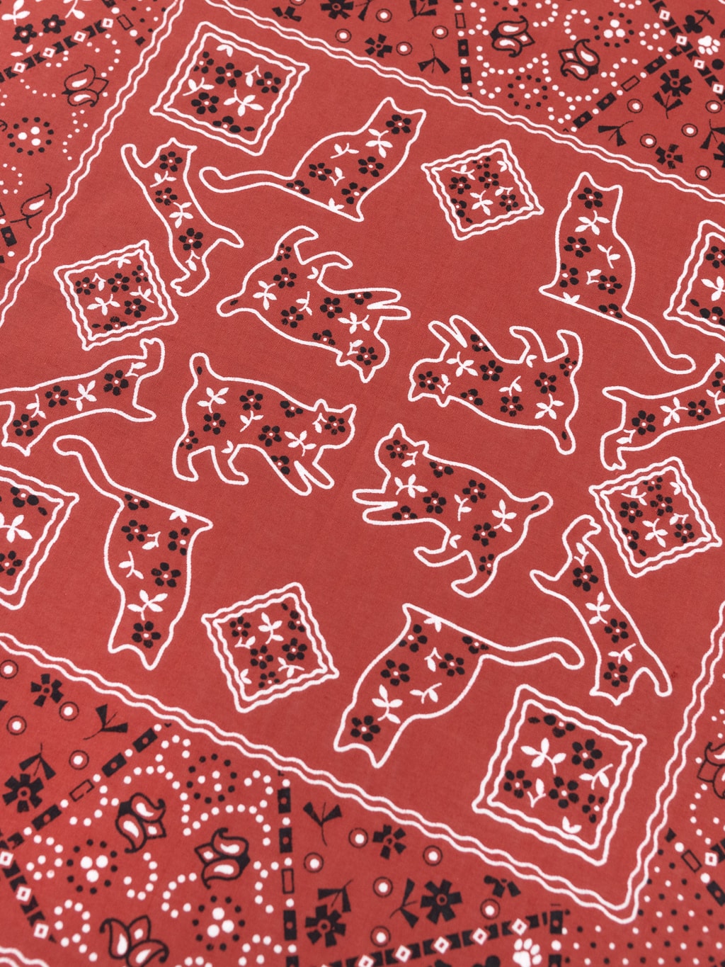 tcb cat bandana red pattern