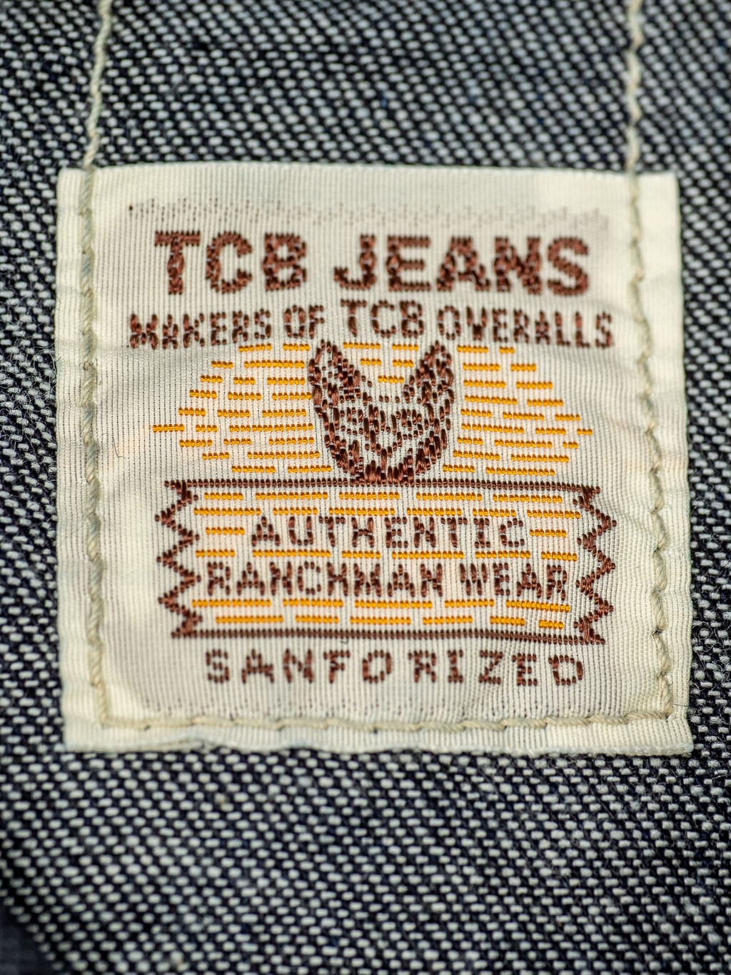 tcb dude ranch shirt denim western cut interior label