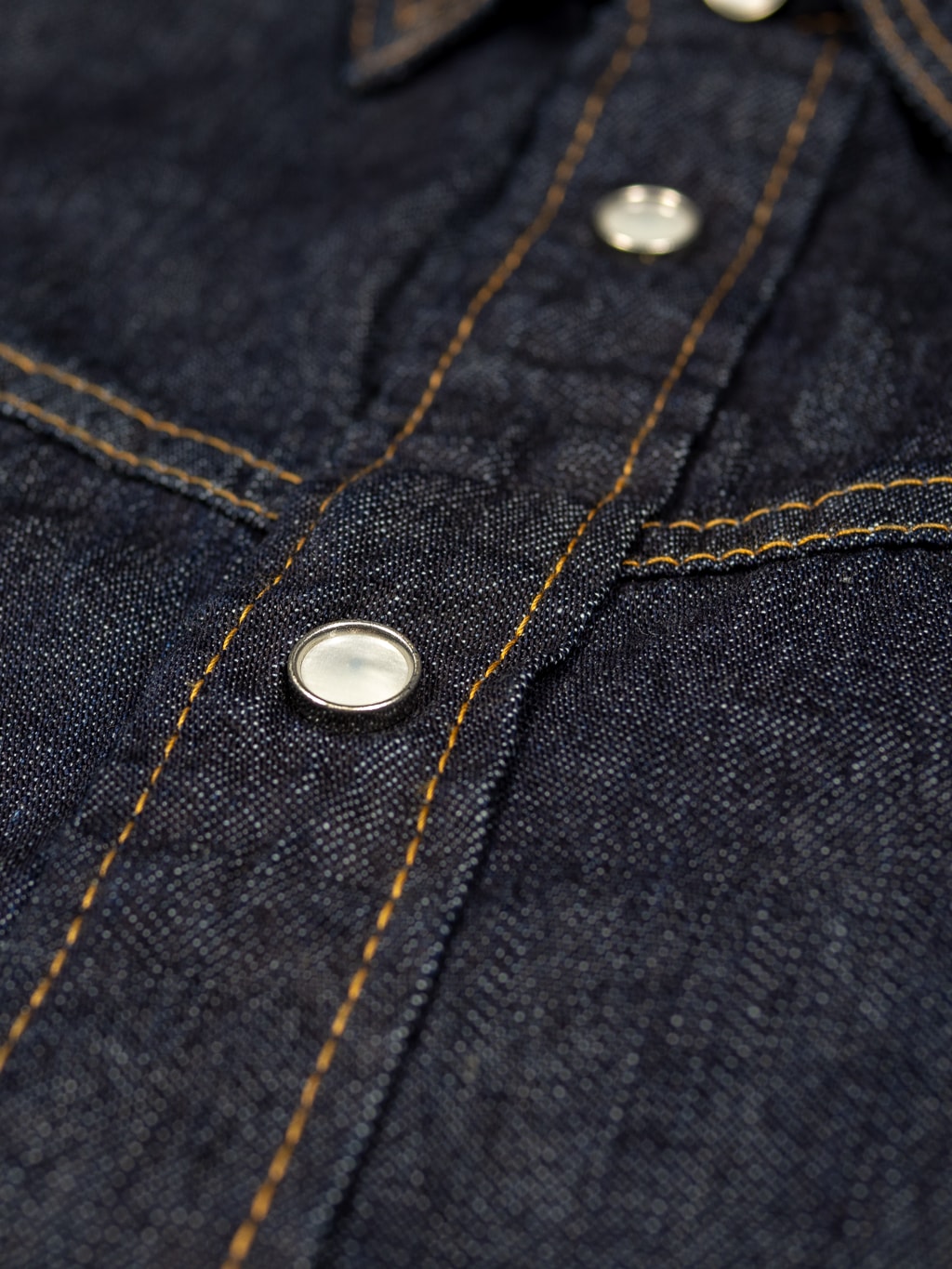 tcb jeans ranchman selvedge denim shirt shellfish white snap buttons