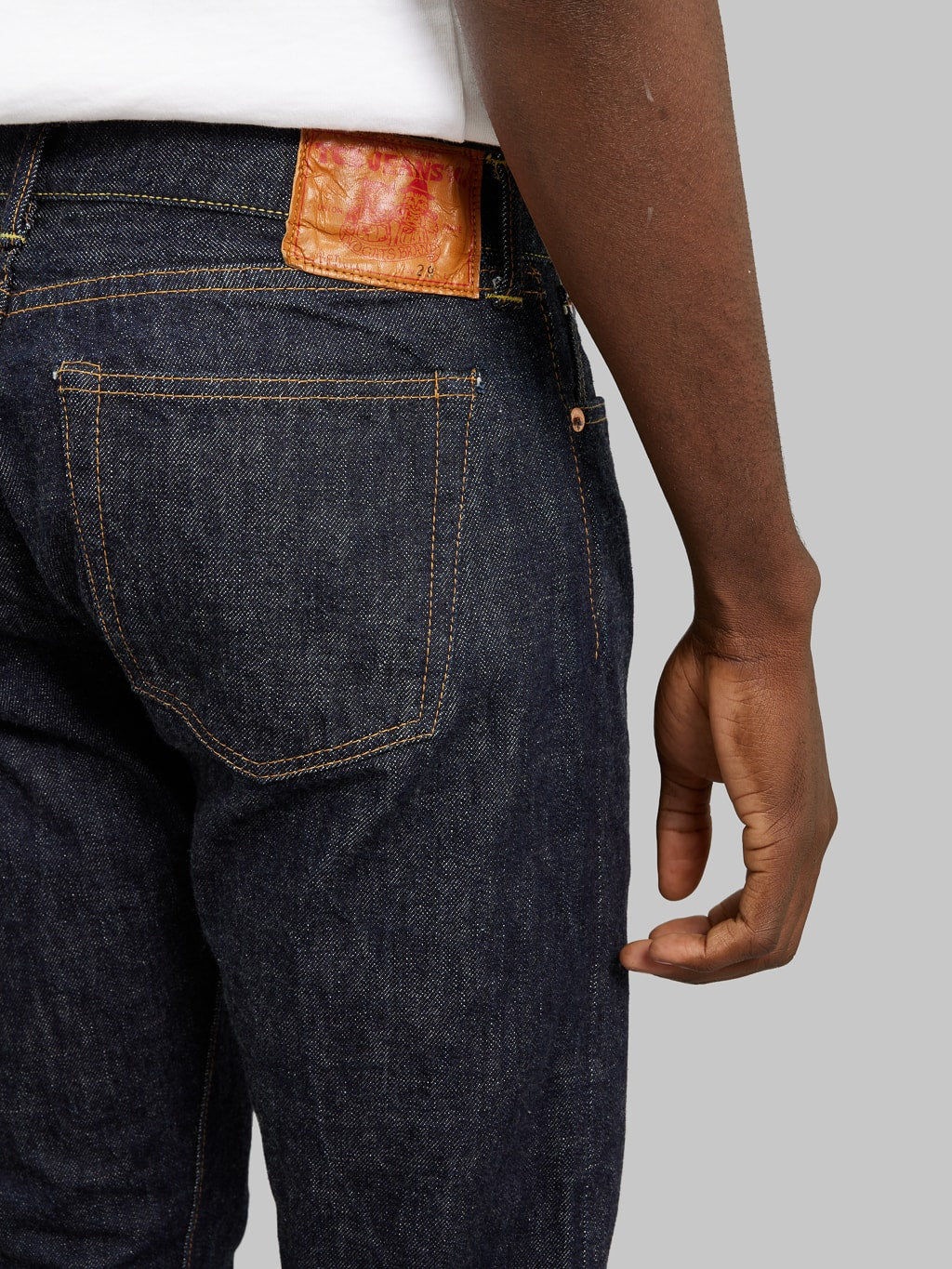 tcb jeans slim 50s selvedge japanese denim back pocket details
