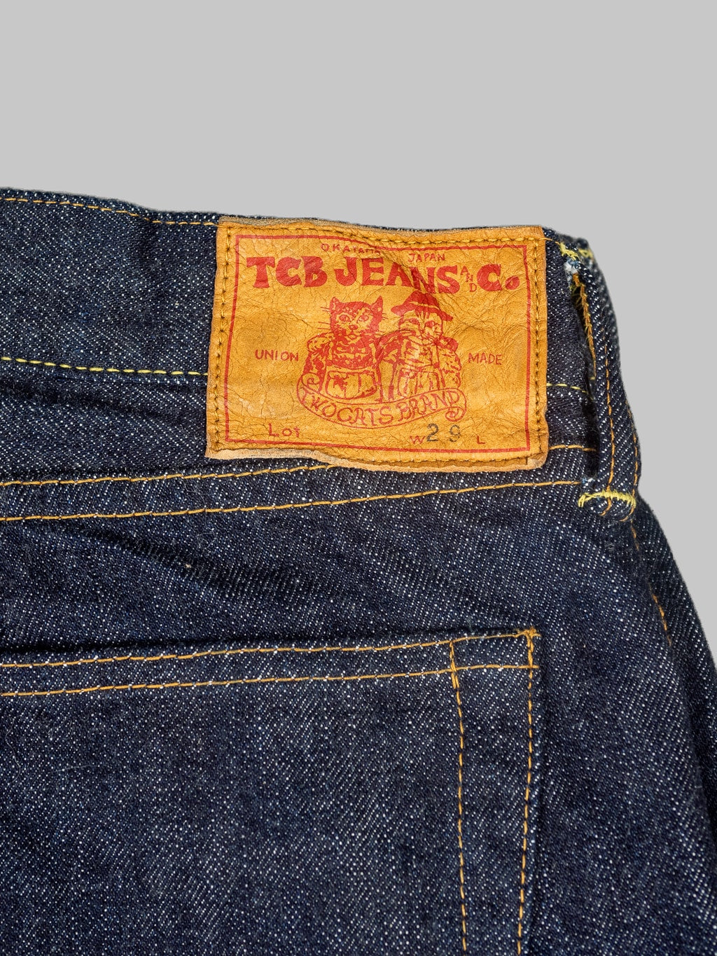 tcb jeans slim 50s selvedge japanese denim leather patch