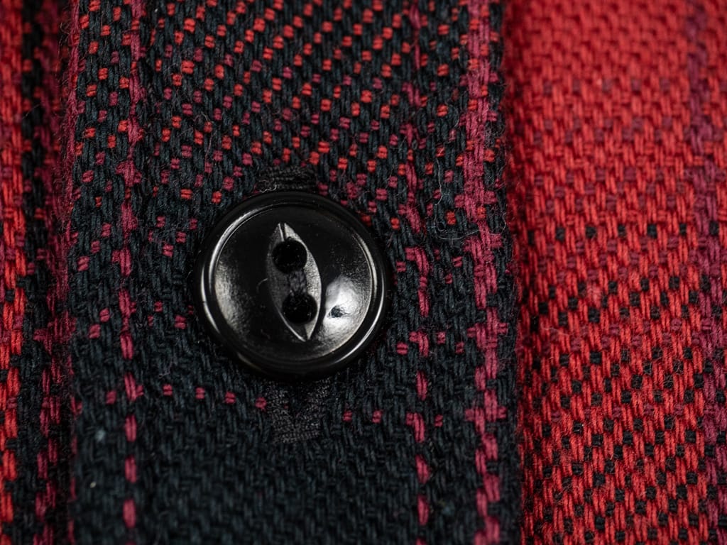 The flat head flannel shirt red work button 