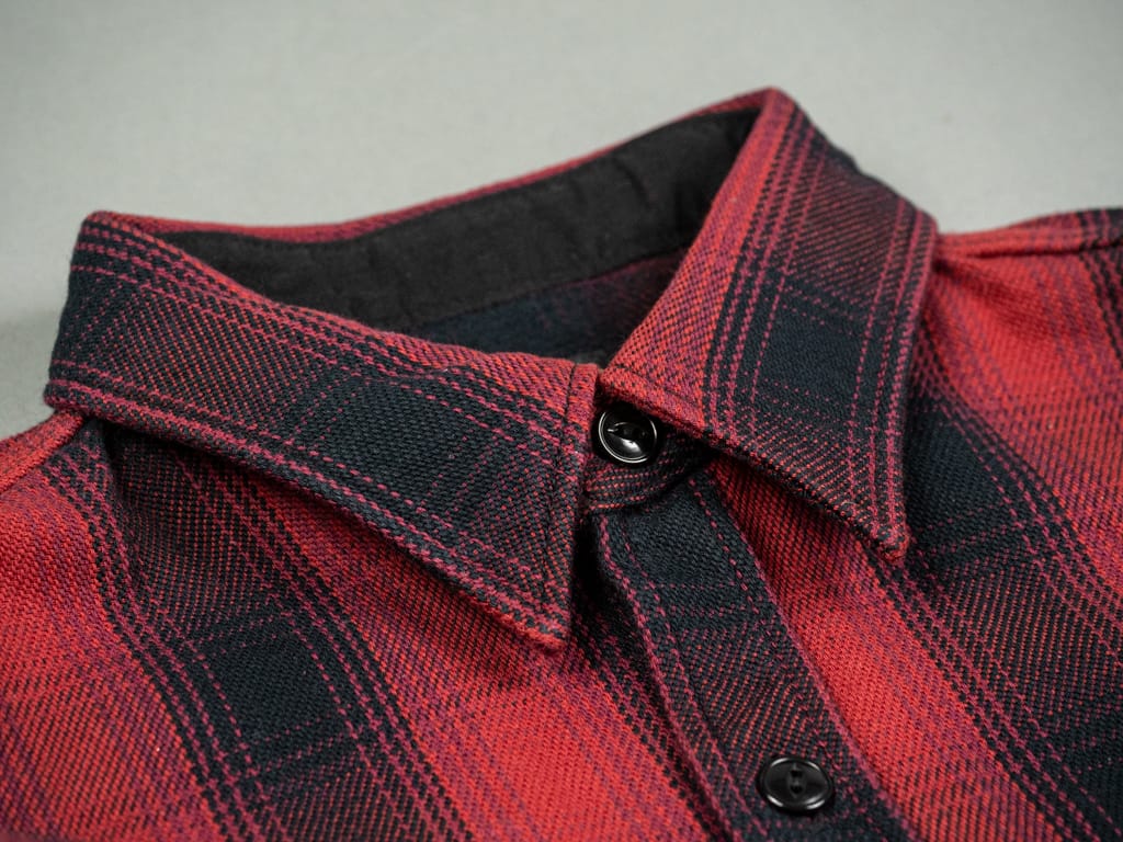 The flat head flannel shirt red work collar