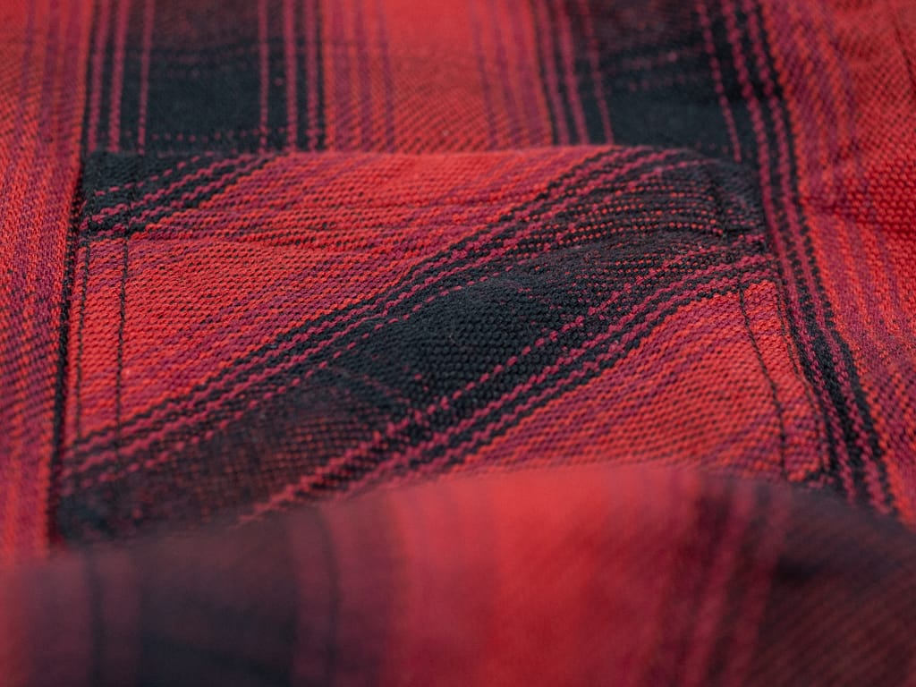 The flat head flannel shirt red work pocket texture