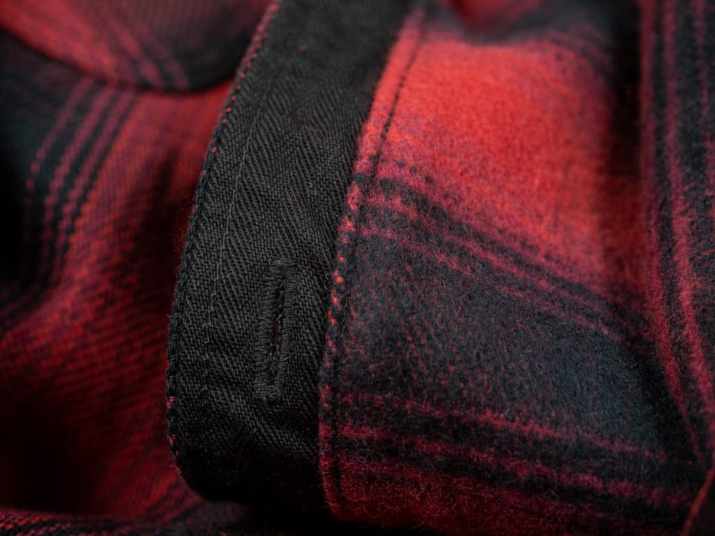 The flat head flannel shirt red work interior cotton detail