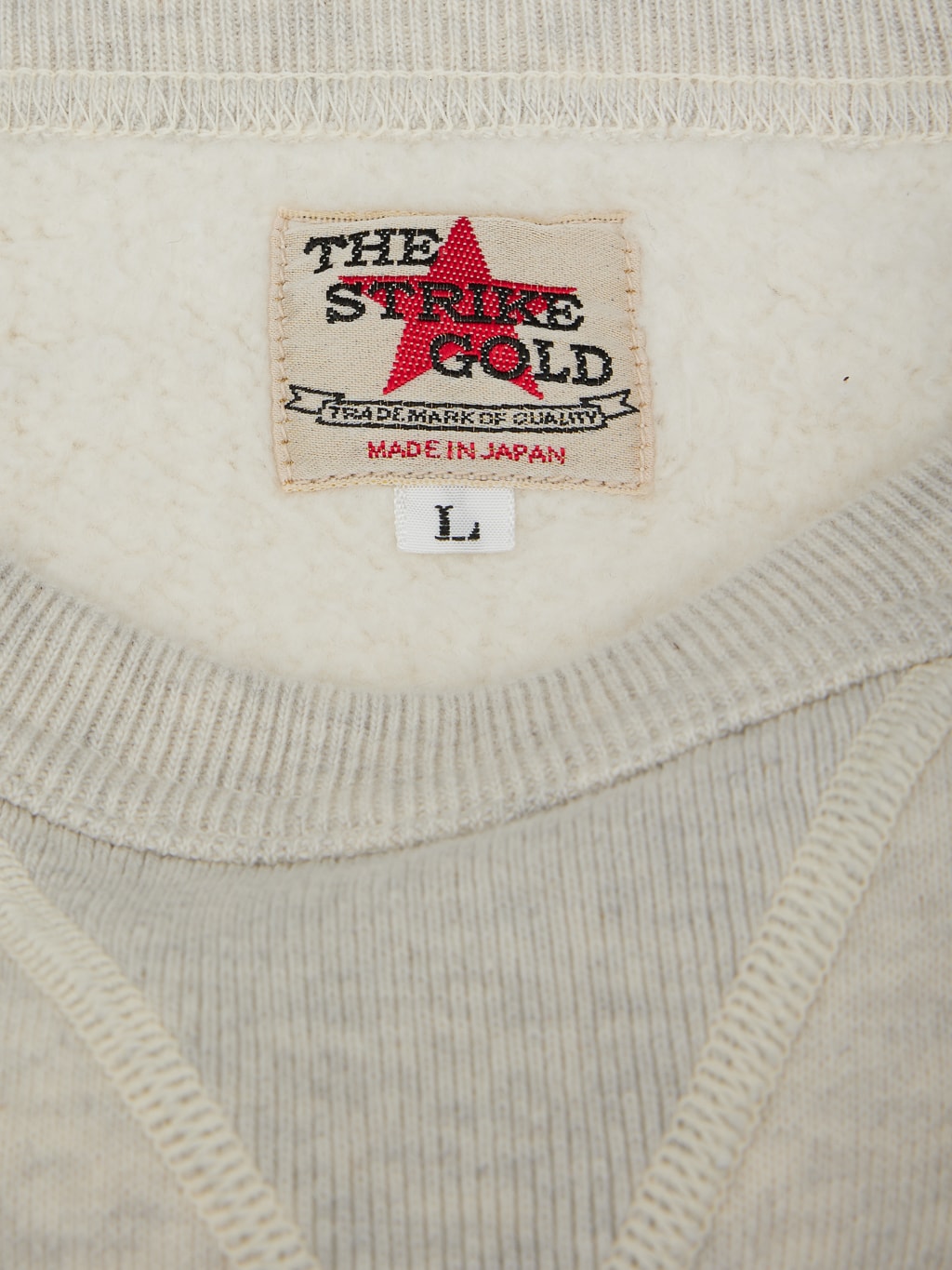 the strike gold loopwheeled sweatshirt oatmeal  size tag
