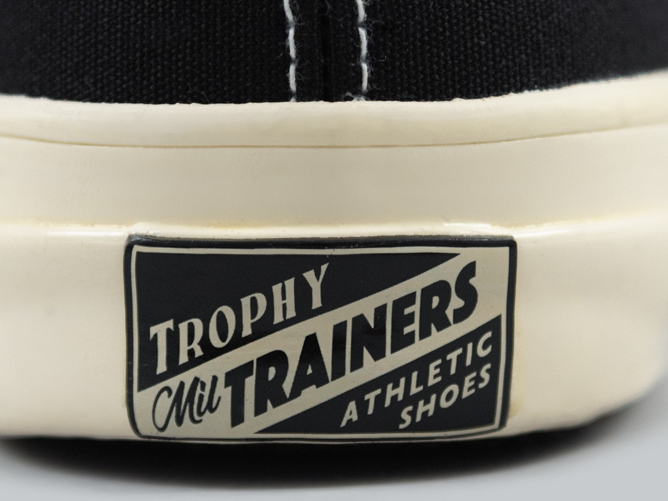 Trophy clothing mil boat shoes black cream sneaker customized tag back